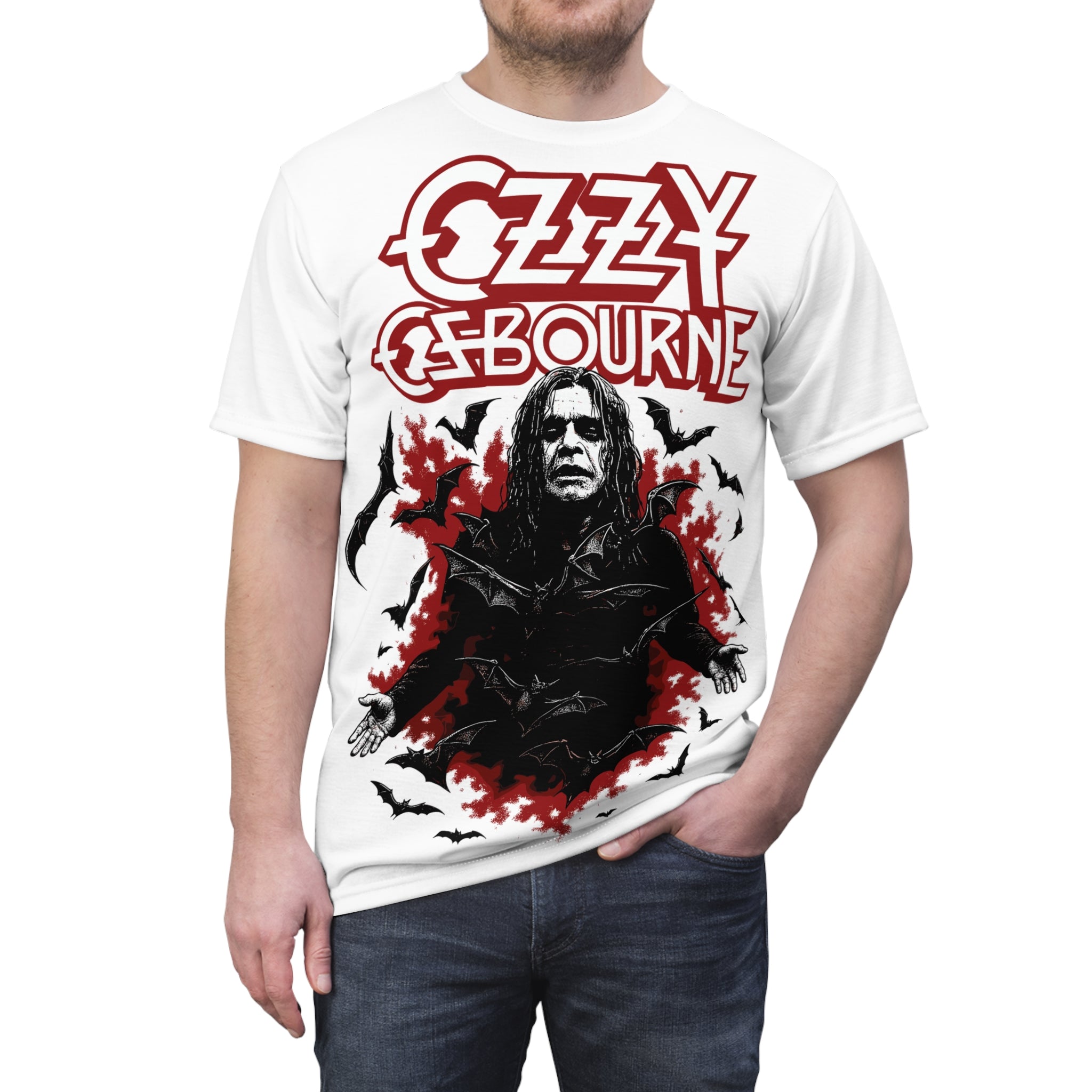 Metal- Ozzy Osbourne Graphic Tee — Gothic Bats Rock Band T-Shirt
