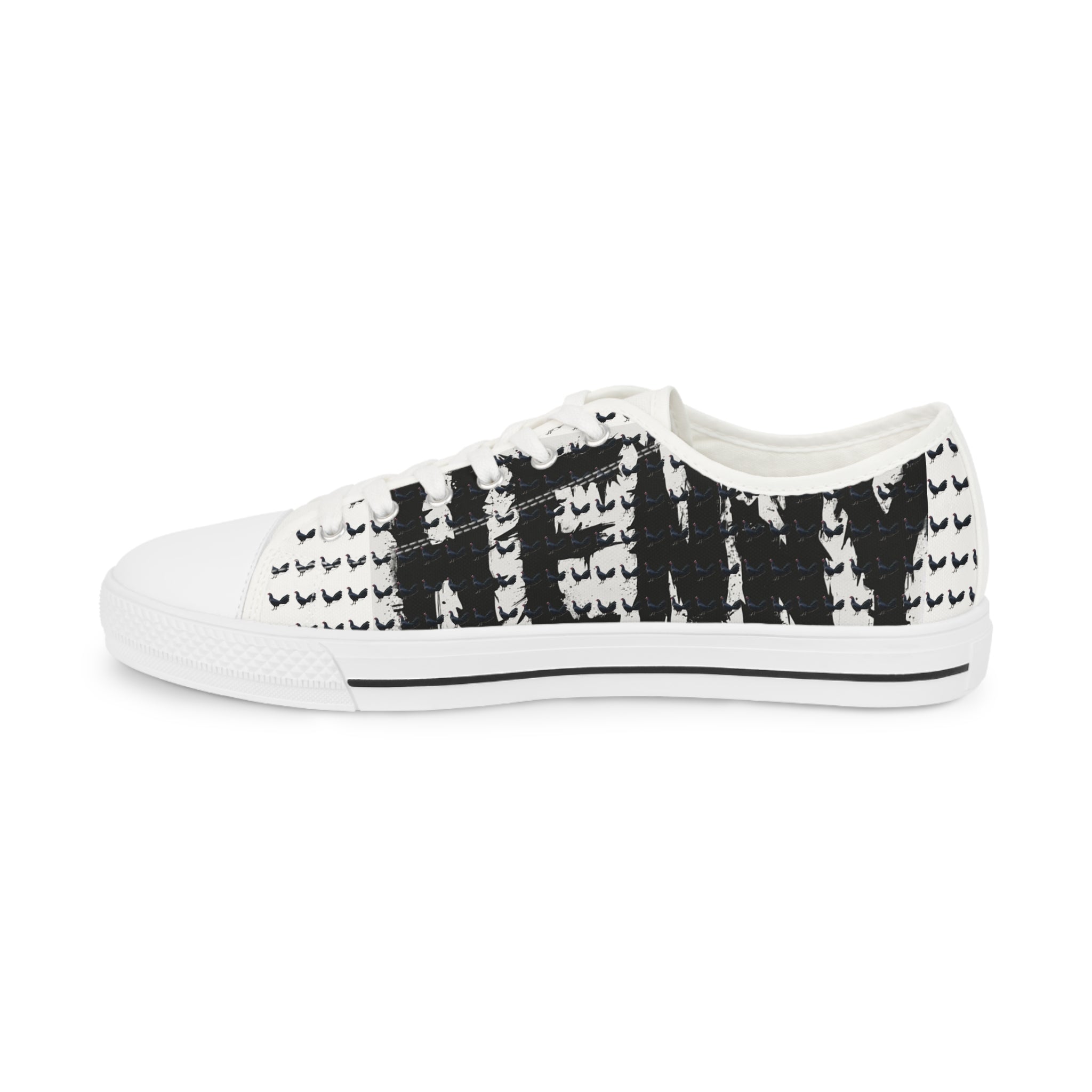 Henny-Low Top Sneakers — Monochrome Tie-Dye Streetwear Canvas Shoes