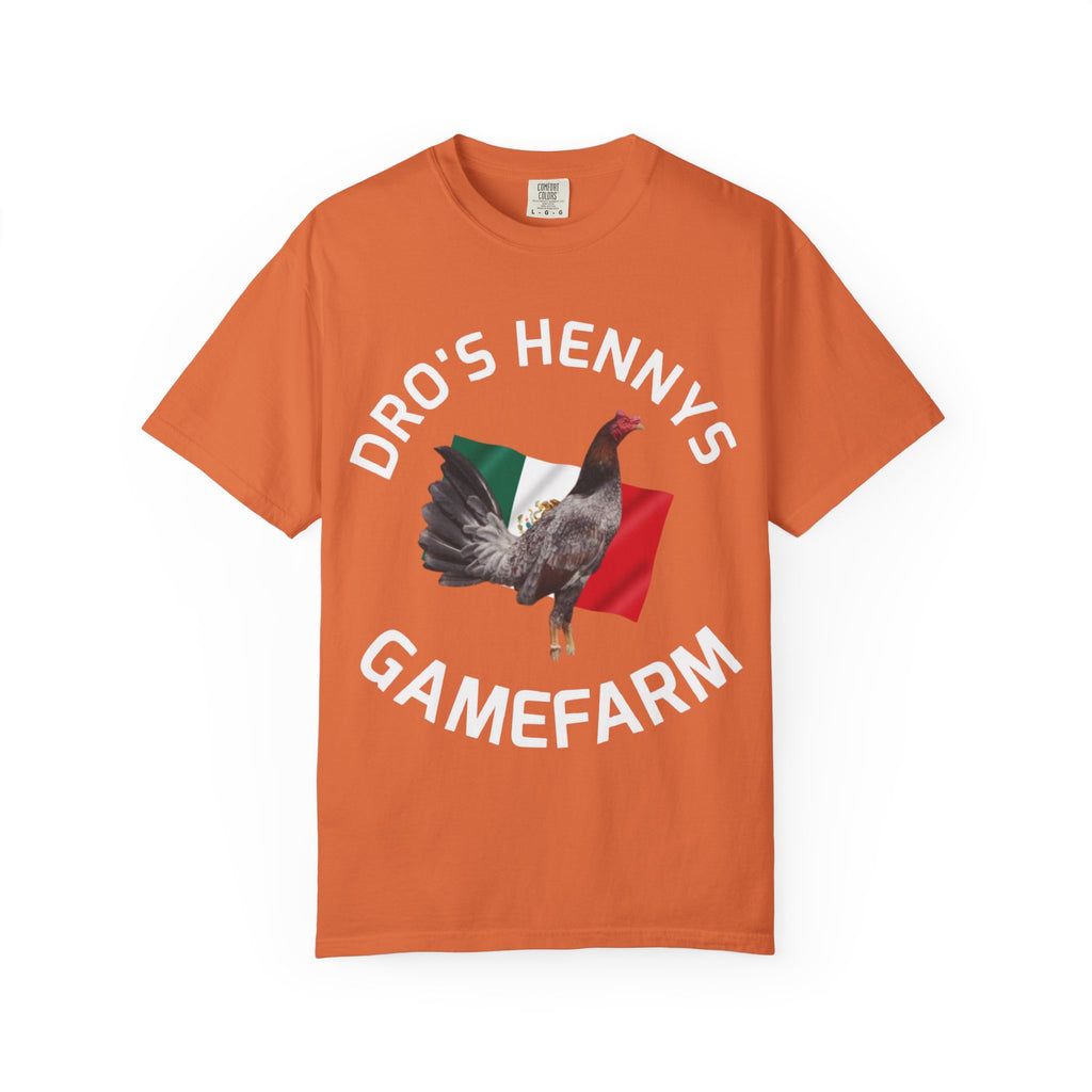 Henny- Gamefarm Rooster T-Shirt — "Dro's Henny's Gamefarm" Poultry Farm Tee