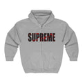 Zip-  Red Camo Zip Hoodie — Full-Zip Graphic Sweatshirt