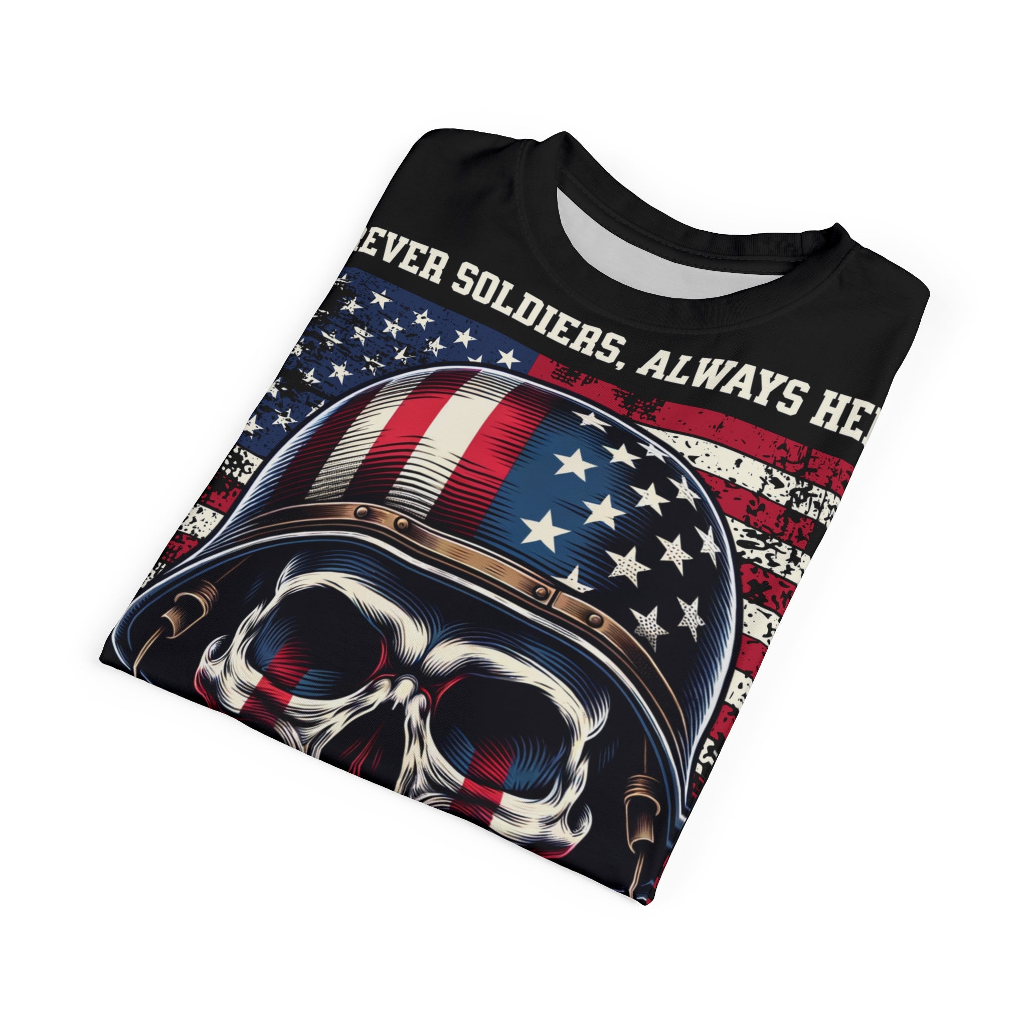 America-U.S. Army Veterans Skull Tee — "Forever Soldiers, Always Heroes" Patriotic T-Shirt