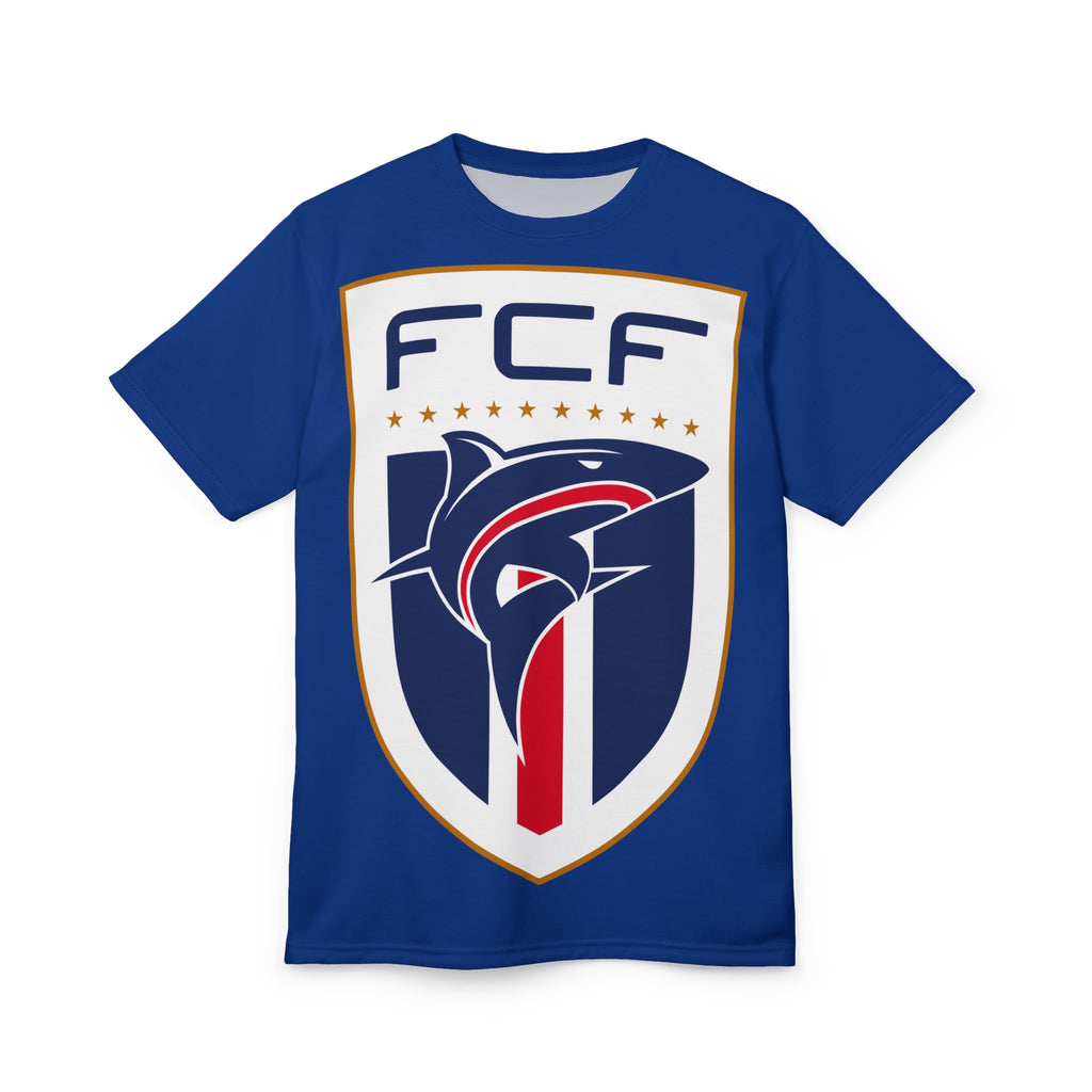 Team-FCF Shield T-Shirt — All-Over Print Team Crest Tee