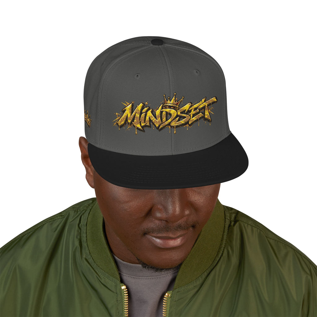 Hat-Embroidered Gold Graffiti Snapback Hat
