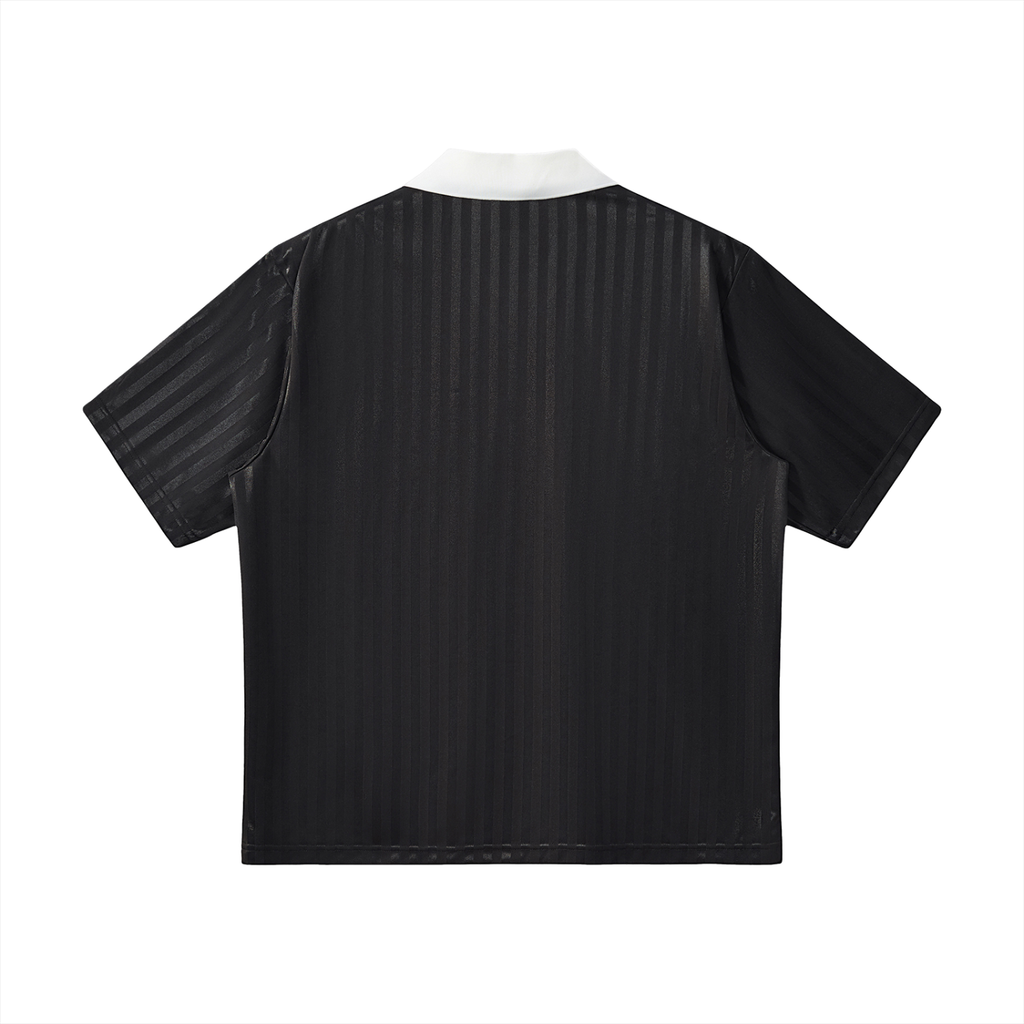 Contrast Collar Striped Soccer Jersey