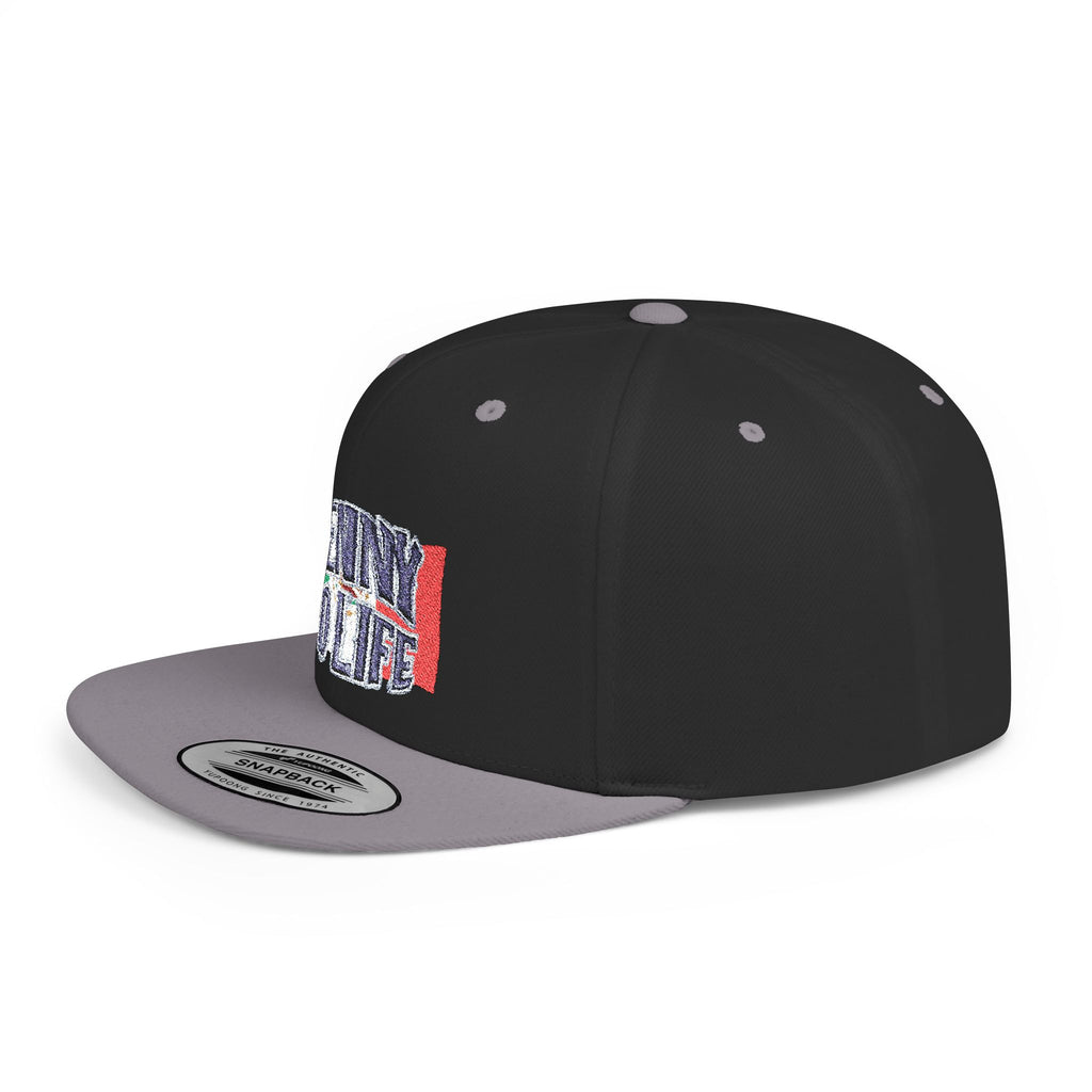 Henny- Flat Bill Snapback Hat — "Henny No Life" Embroidered with Italian Flag Accent