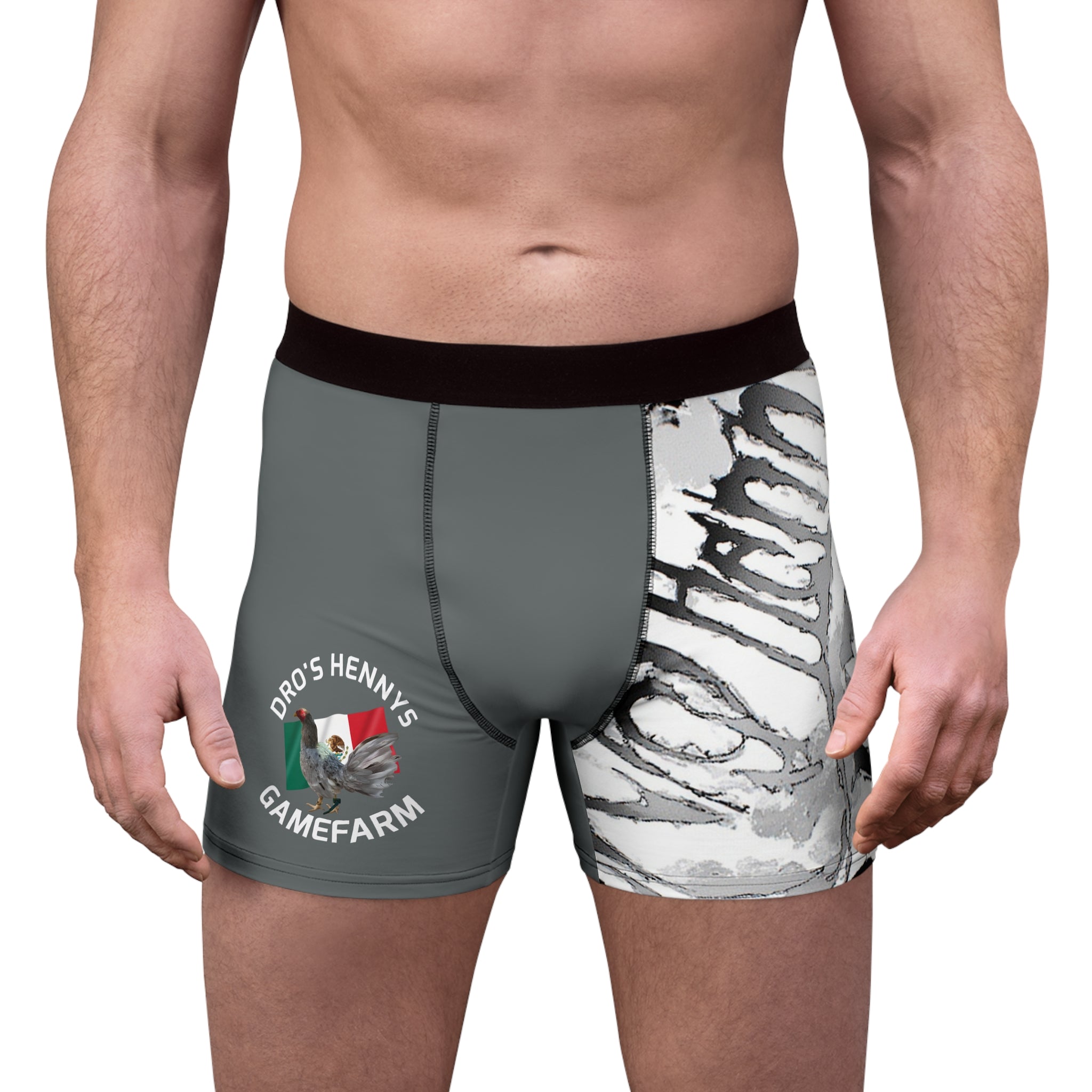 Henny- Men's Boxer Briefs — Dro's Henny's Gamefarm Mexican Gamefowl Graphic