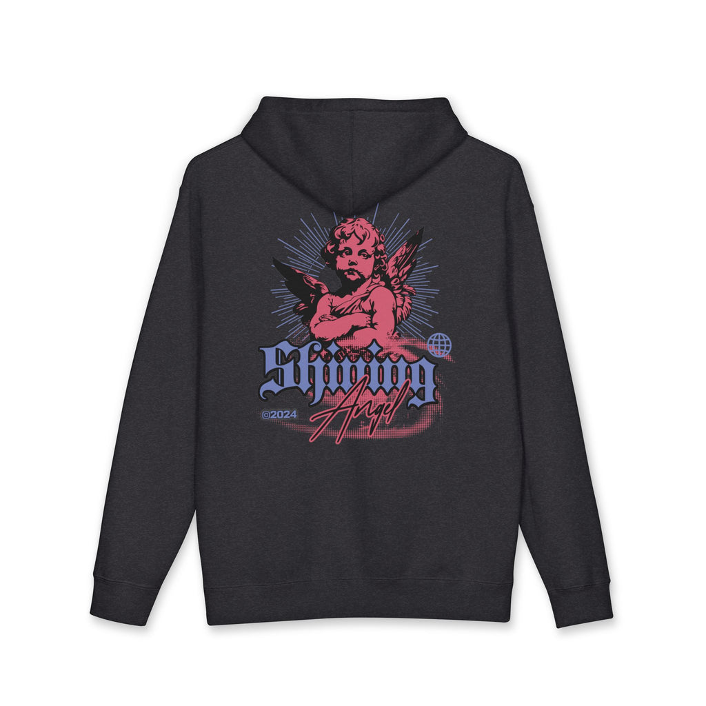 Hoodie-Shining Angel — Vintage Cherub Graphic Pullover