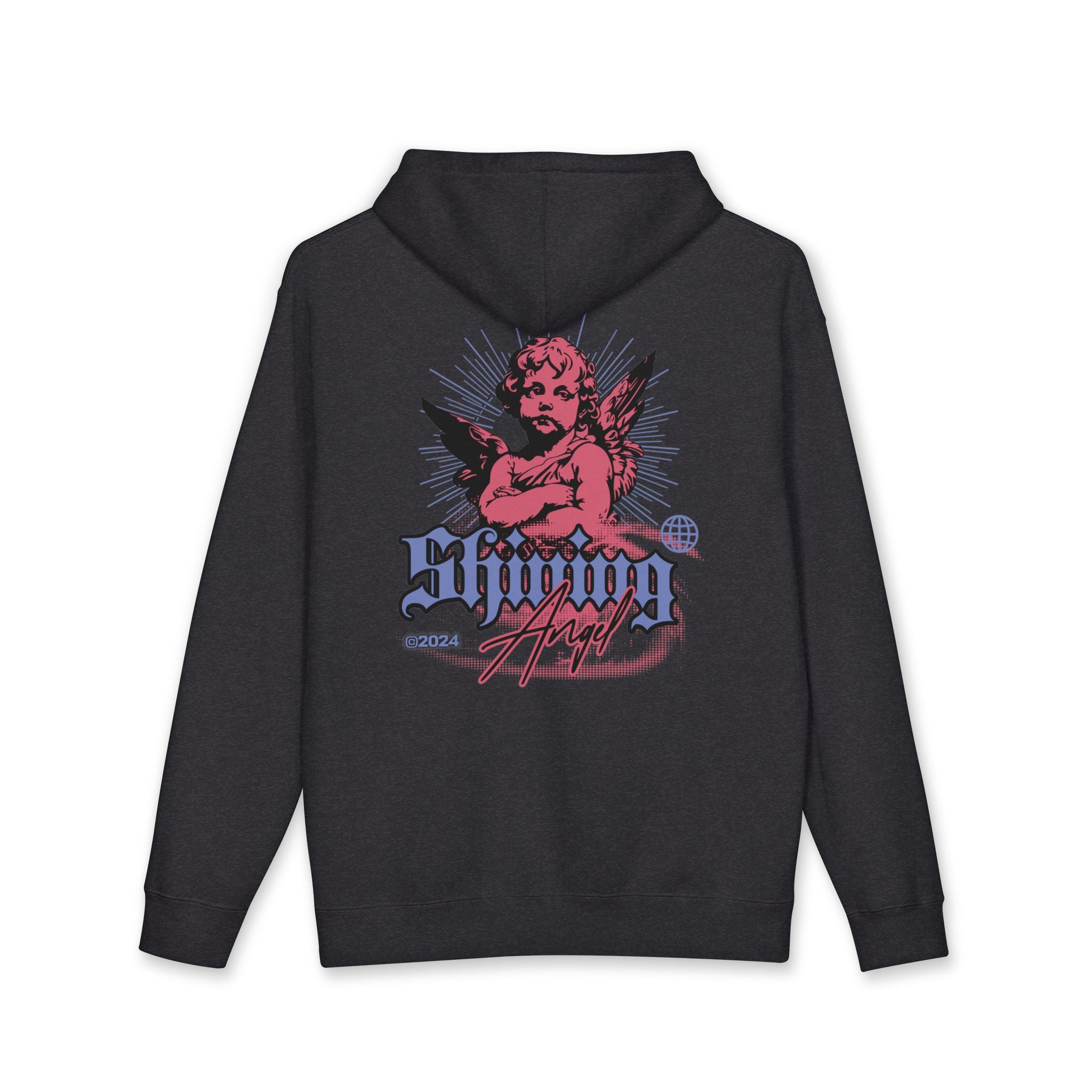 Hoodie-Shining Angel — Vintage Cherub Graphic Pullover