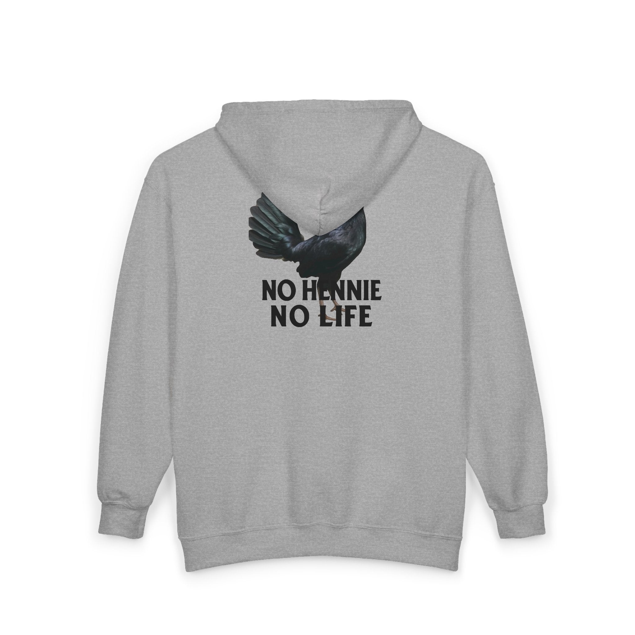 Henny- Gamefarm Chicken Hoodie — “Dro’s Hennys Gamefarm” Zip-Up (No Hennies No Life)