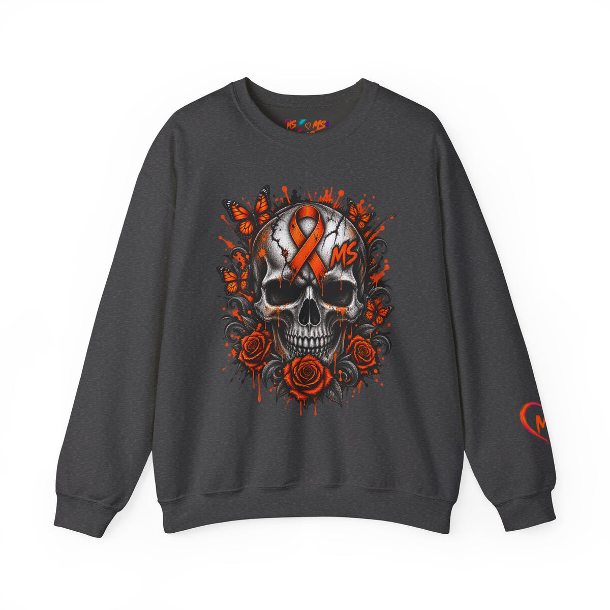 MS- Awareness Skull Crewneck Sweatshirt — "My Lesions Don’t Define Me"