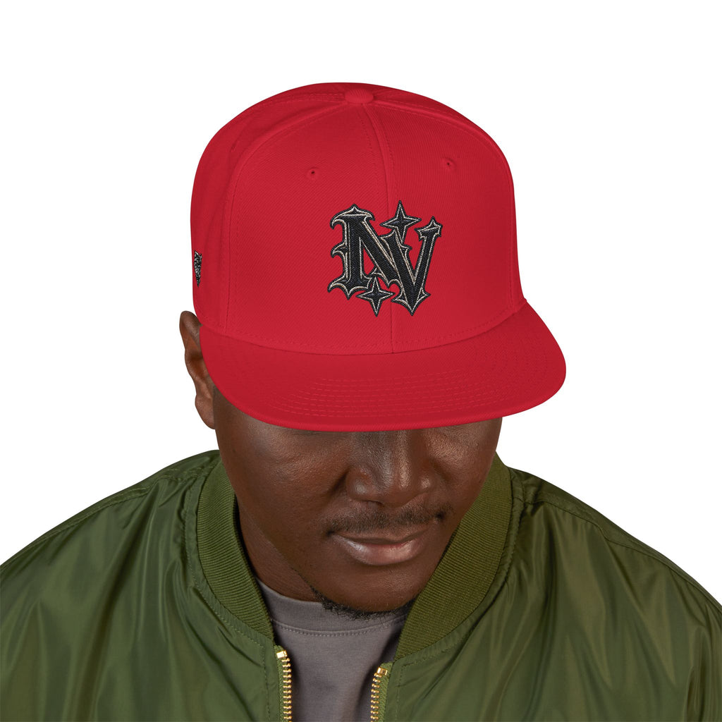 Hat-Embroidered V Diamond Snapback Hat — Streetwear Baseball Cap