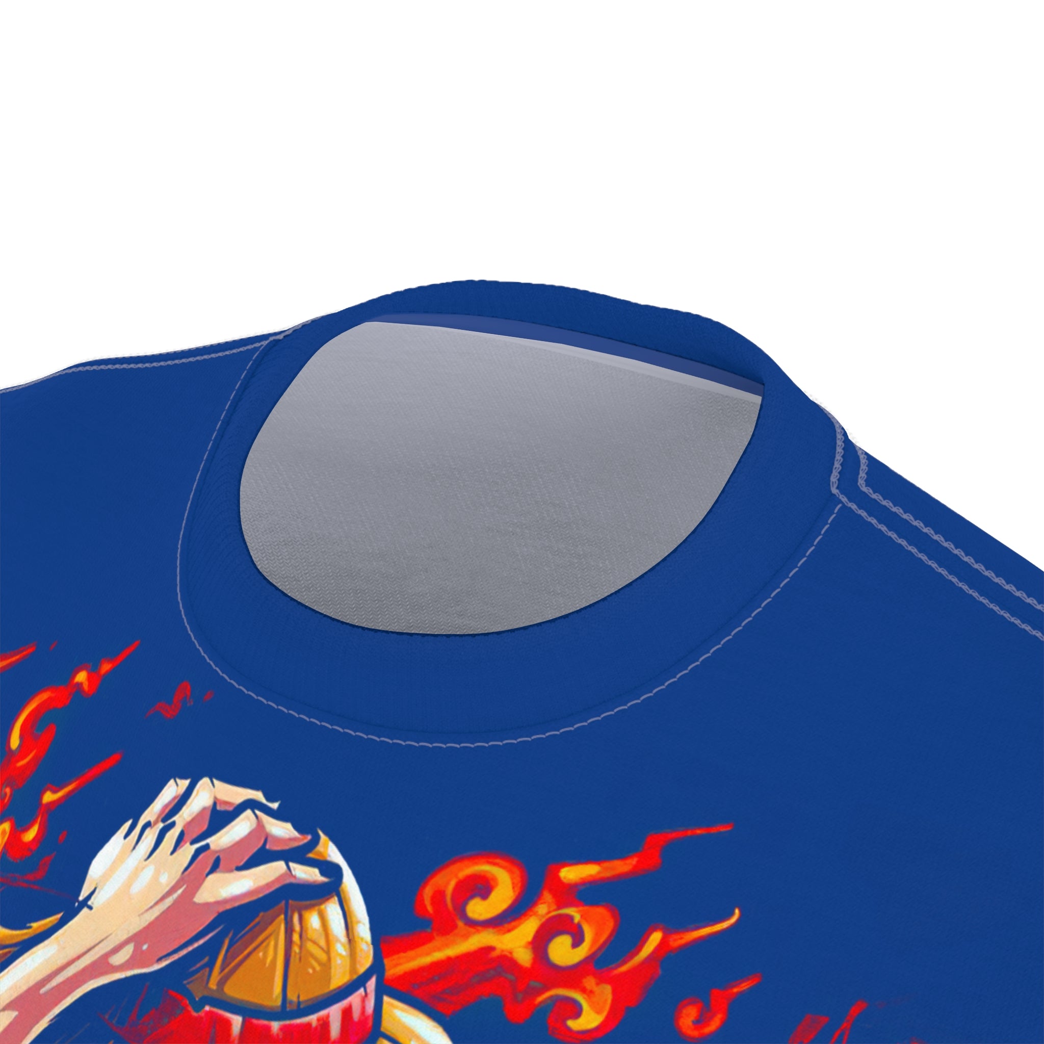 Anime-Flaming Straw Hat Pirate Tee — Anime Luffy Graphic T-Shirt