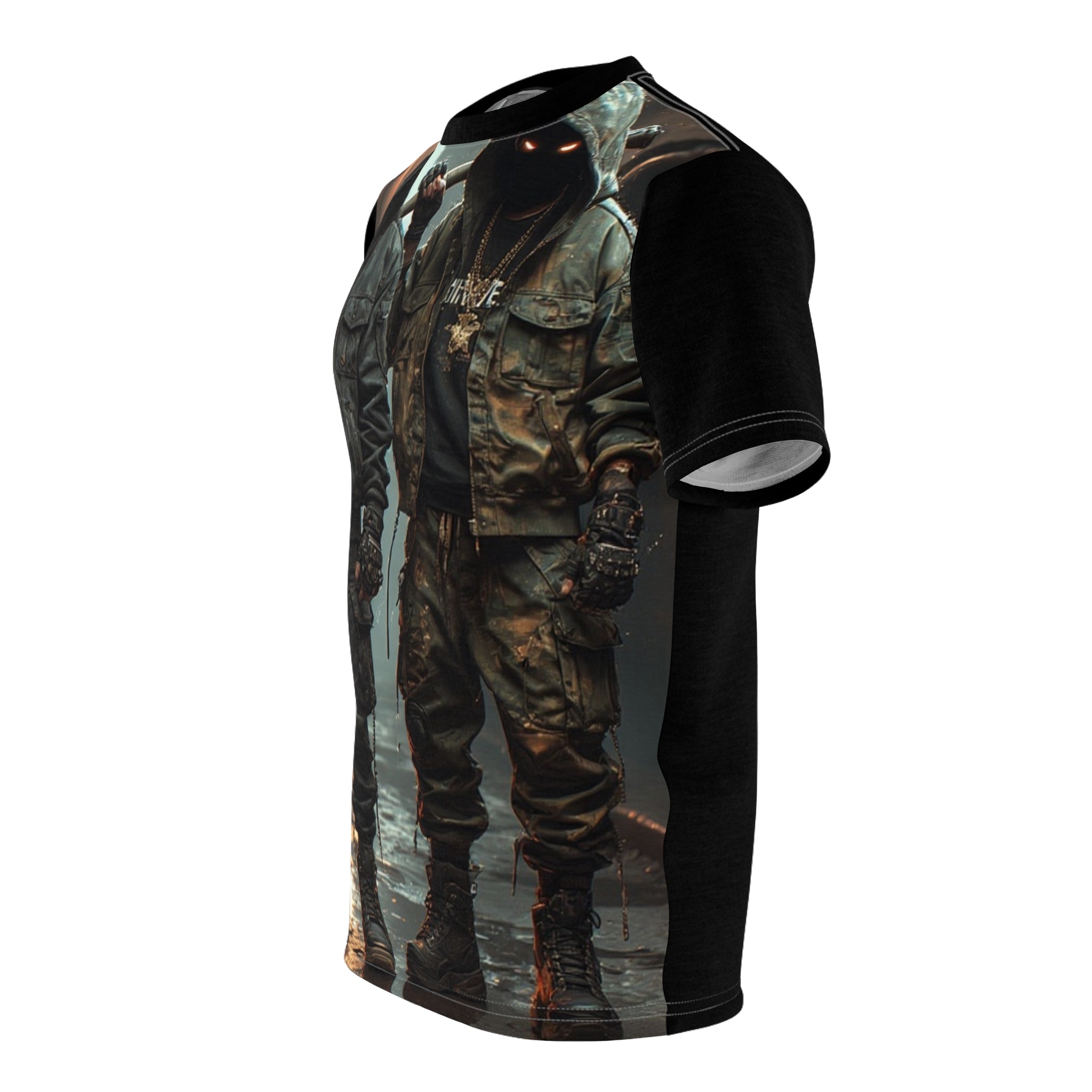Mindset- Hooded Shadows Streetwear Tee — Dark Urban Riot Aesthetic