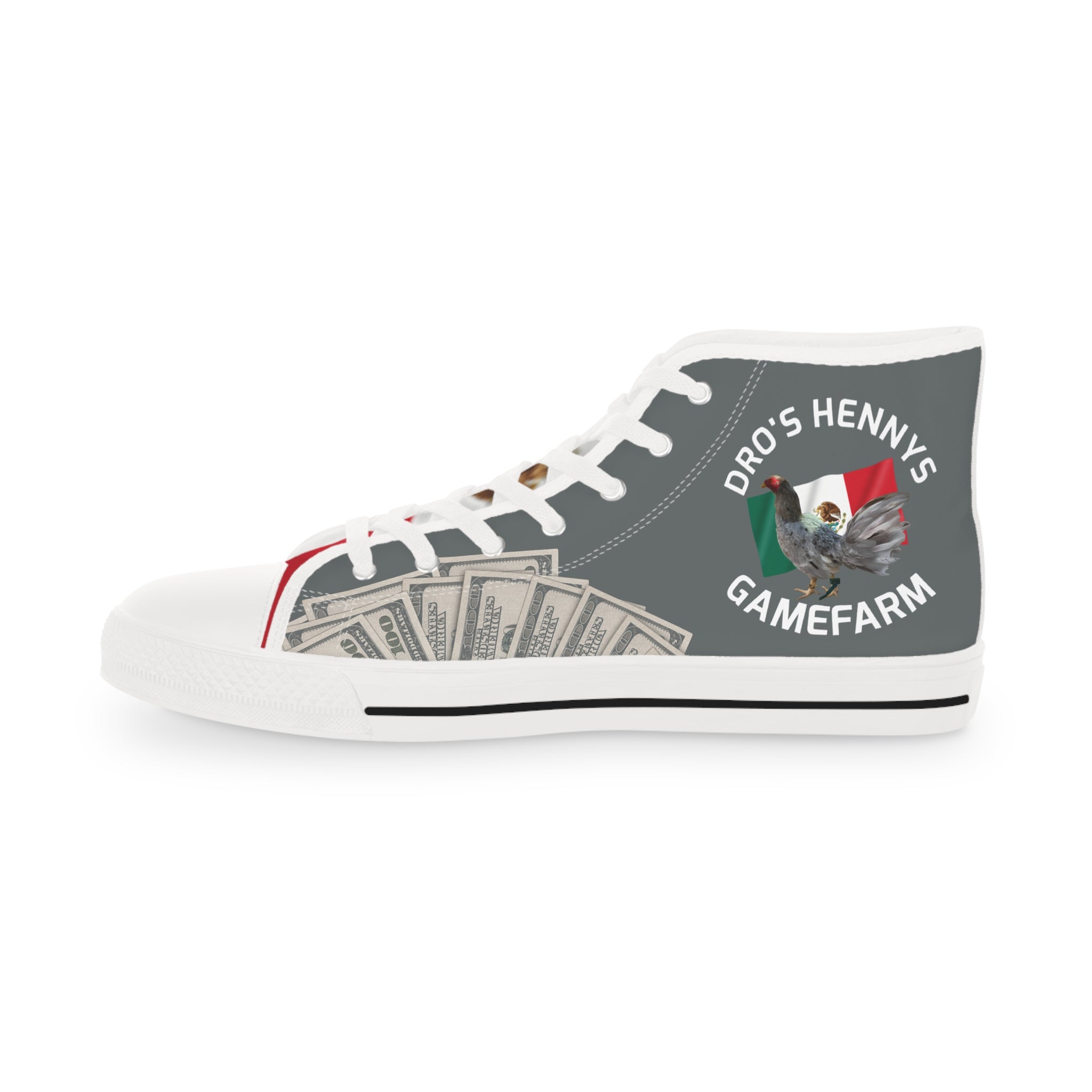 Henny-High Top Sneakers — Money Graphic with 'HENNY'S' Logo