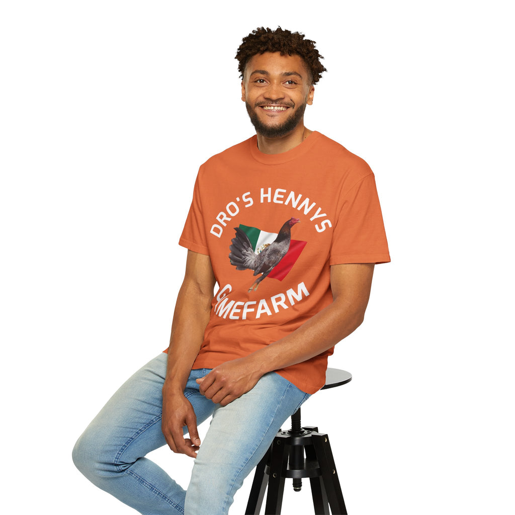 Henny- Gamefarm Rooster T-Shirt — "Dro's Henny's Gamefarm" Poultry Farm Tee