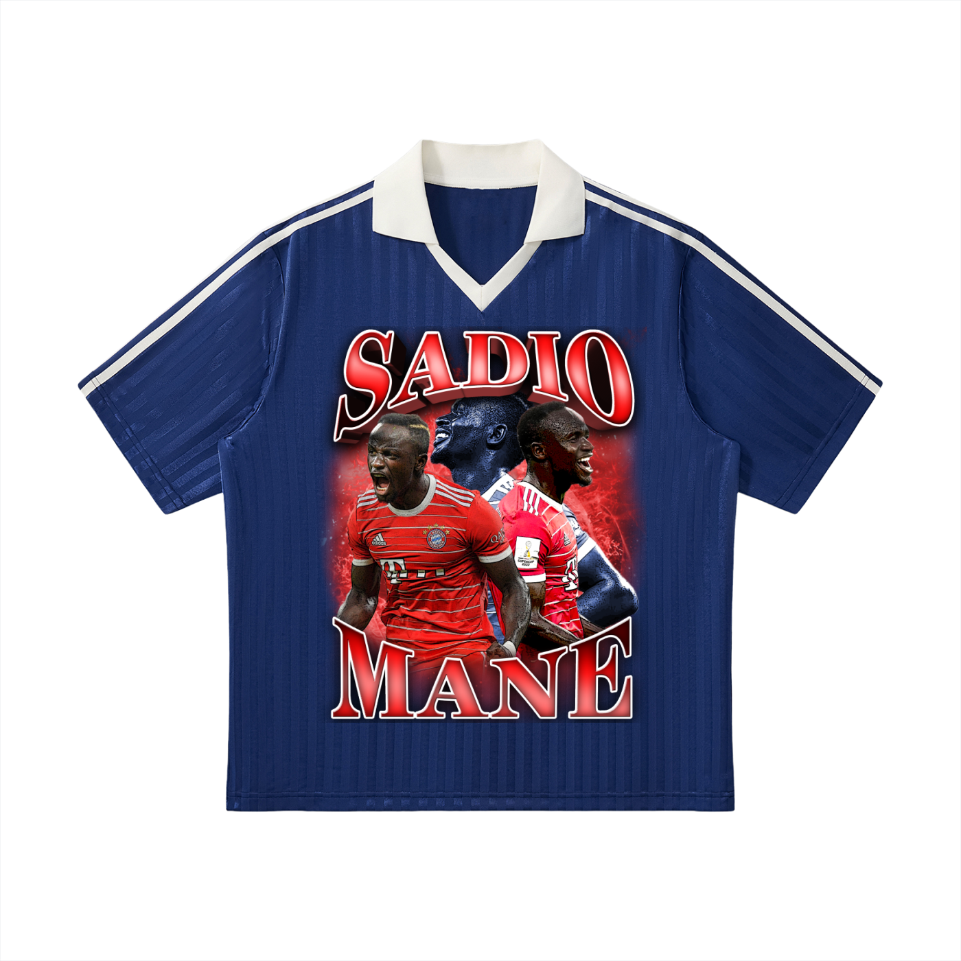 Contrast Collar Striped Soccer Jersey