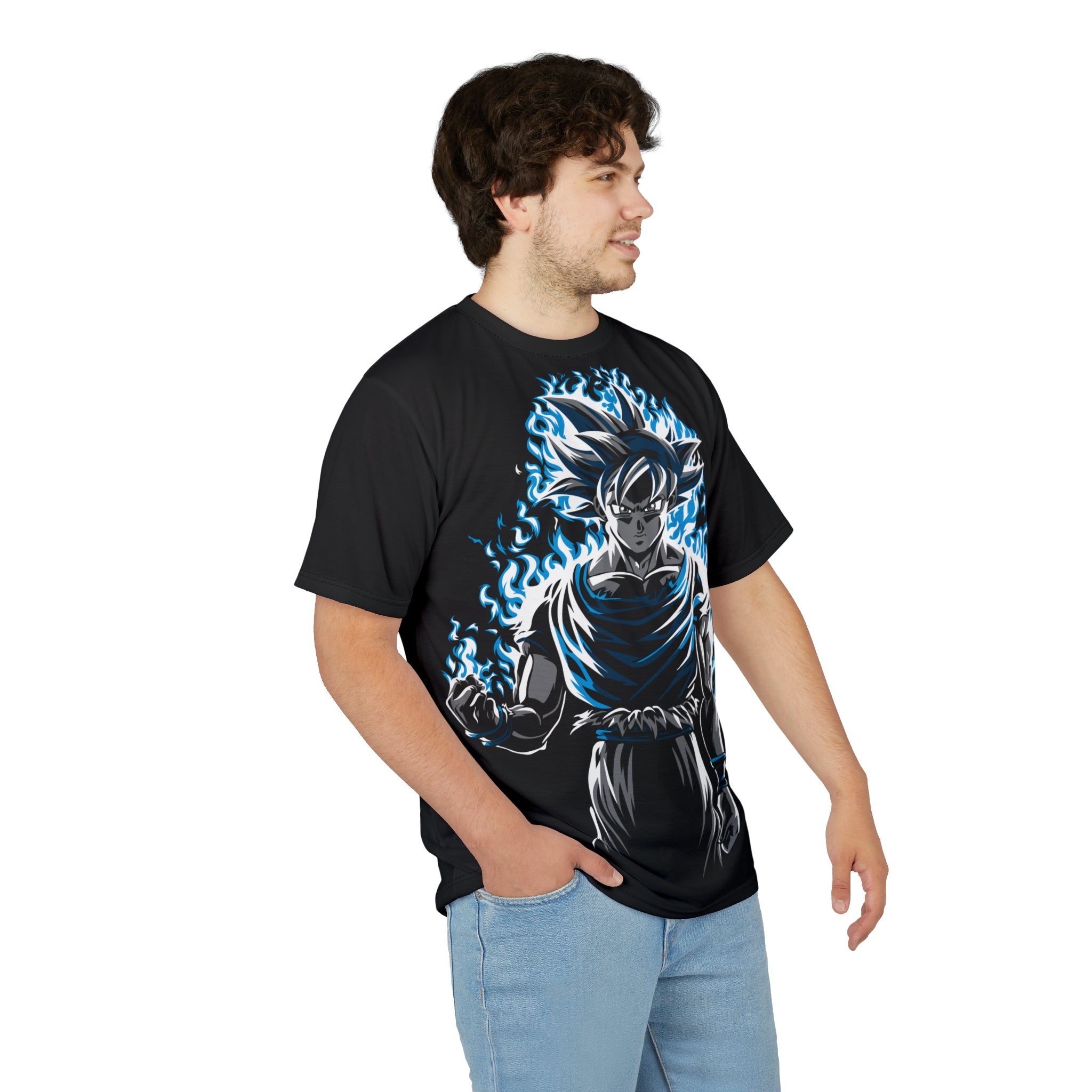 Dragon-Super Saiyan Blue Aura Tee — Anime Power Graphic T-Shirt