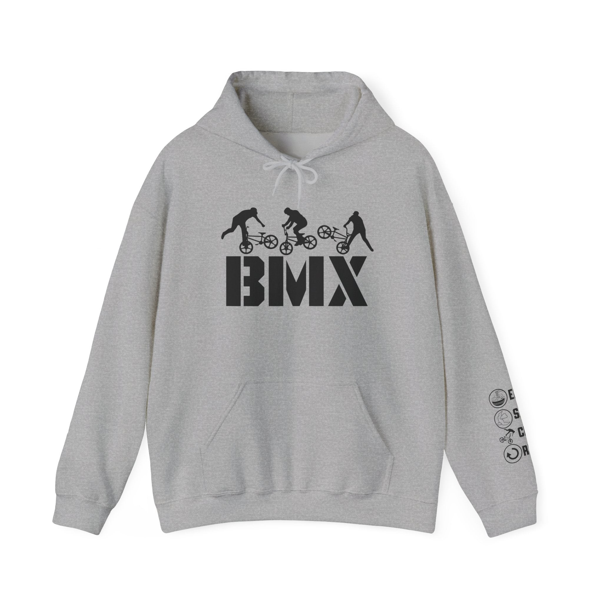 Rad-BMX Rider Hoodie — BMX Stunt Silhouettes Pullover for Riders & Fans
