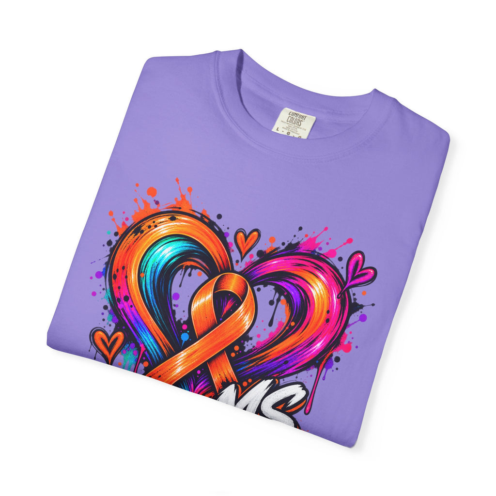 MS- Awareness Heart Ribbon T-Shirt — “Not All Wounds Are Visible” Neuropathy Support Tee