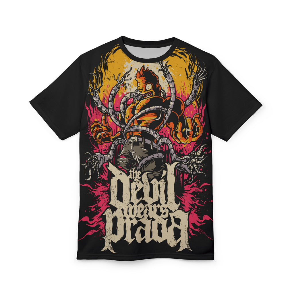 Metal- With a Prada Graphic Tee — Bold All-Over Print Band Shirt