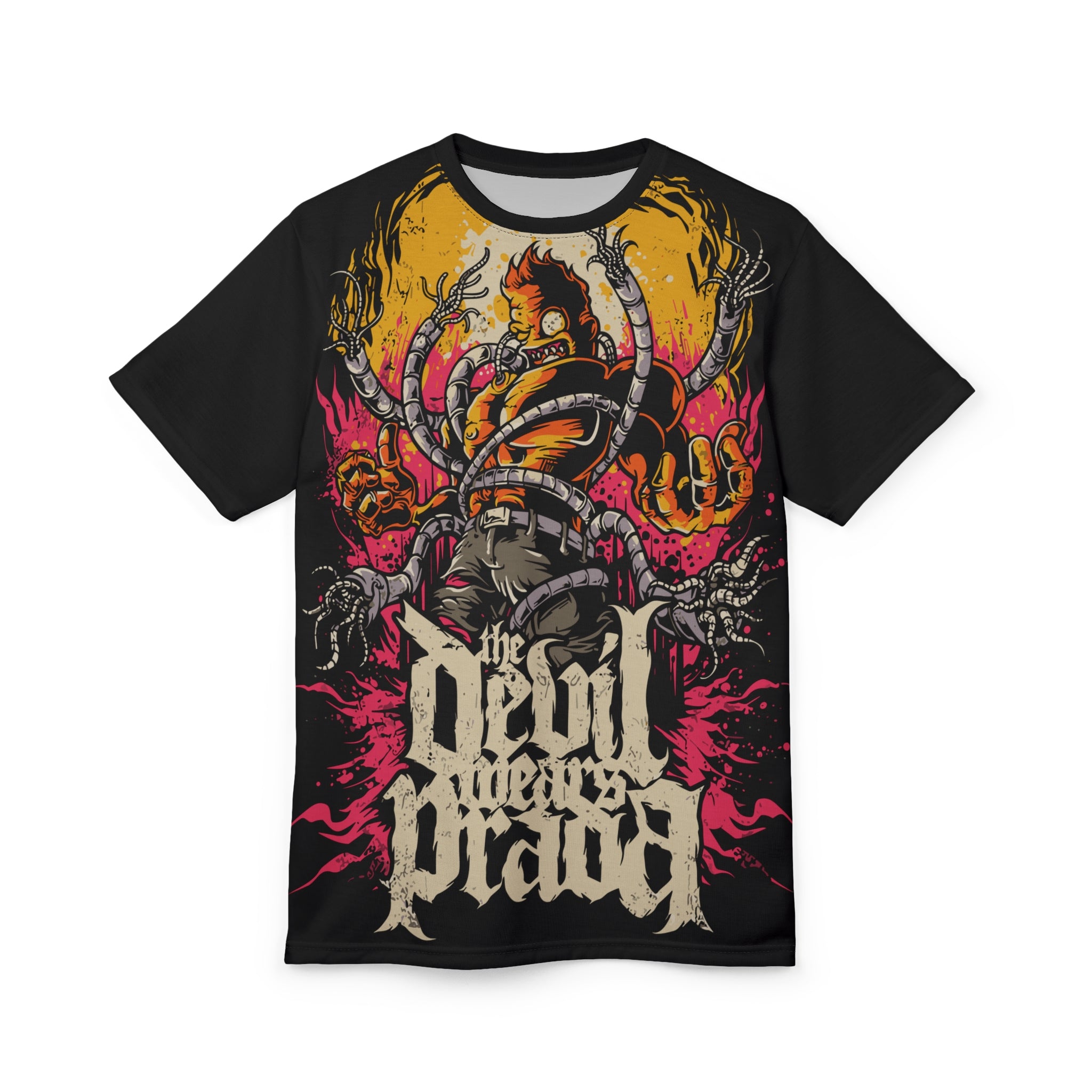 Metal- With a Prada Graphic Tee — Bold All-Over Print Band Shirt