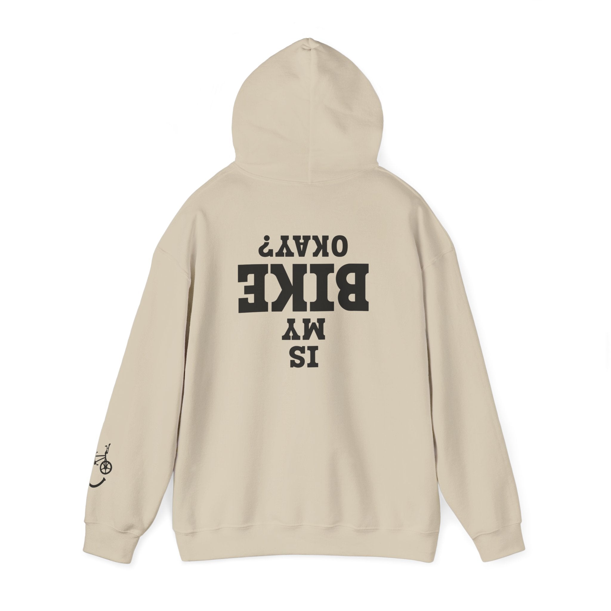 Rad-Biker American Flag Hoodie — 'Is My Bike Okay?' Graphic Hooded Sweatshirt