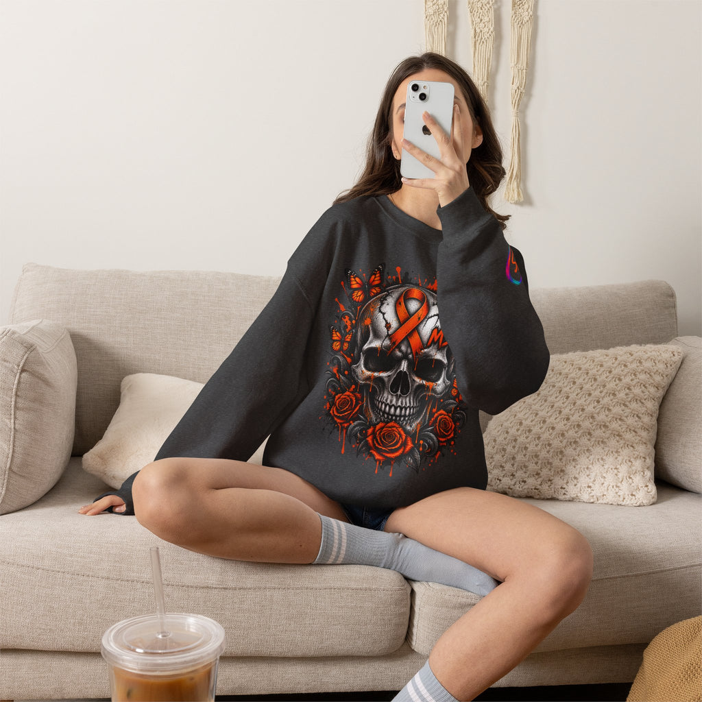 MS- Awareness Skull Crewneck Sweatshirt — "My Lesions Don’t Define Me"