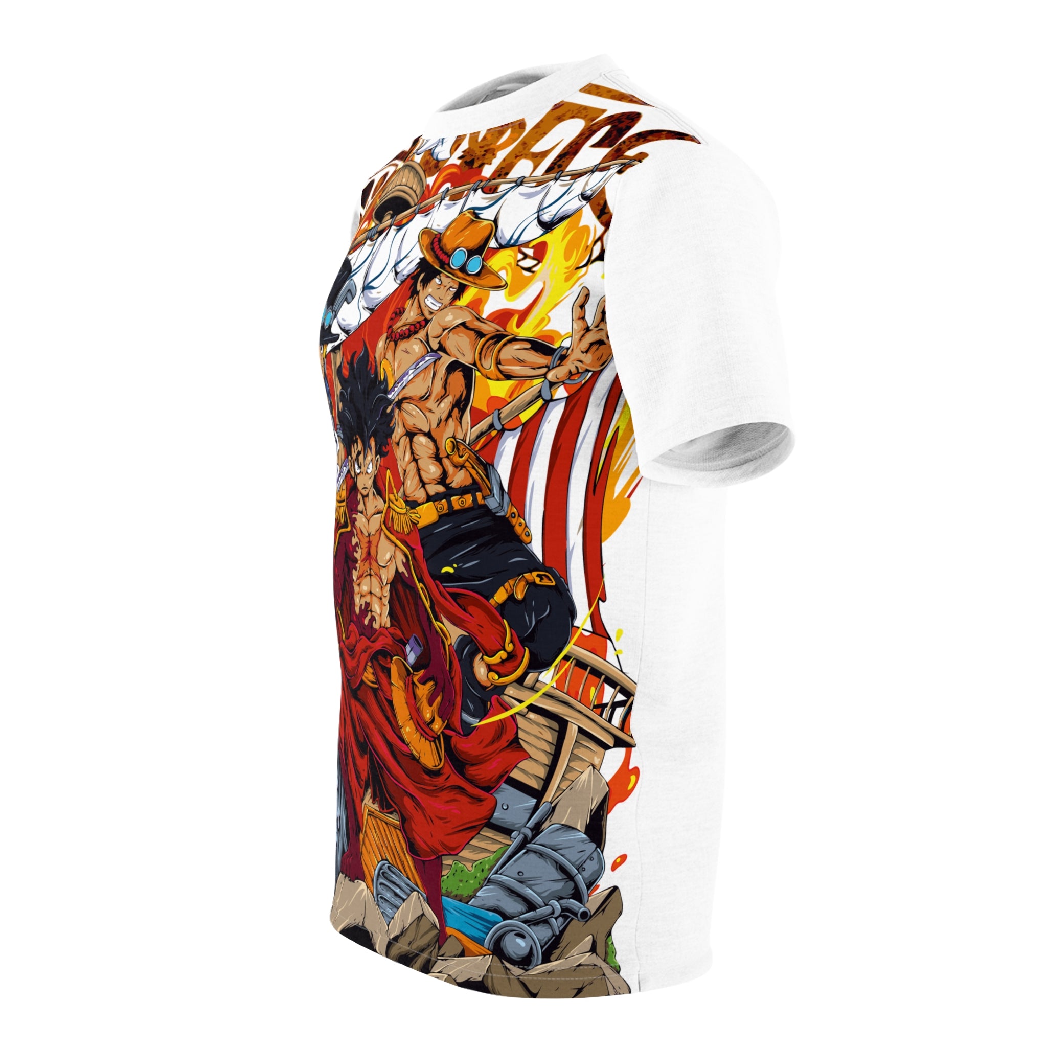 Anime- Pirate Crew All-Over Print Tee — One Piece Luffy, Ace & Sabo Graphic Shirt