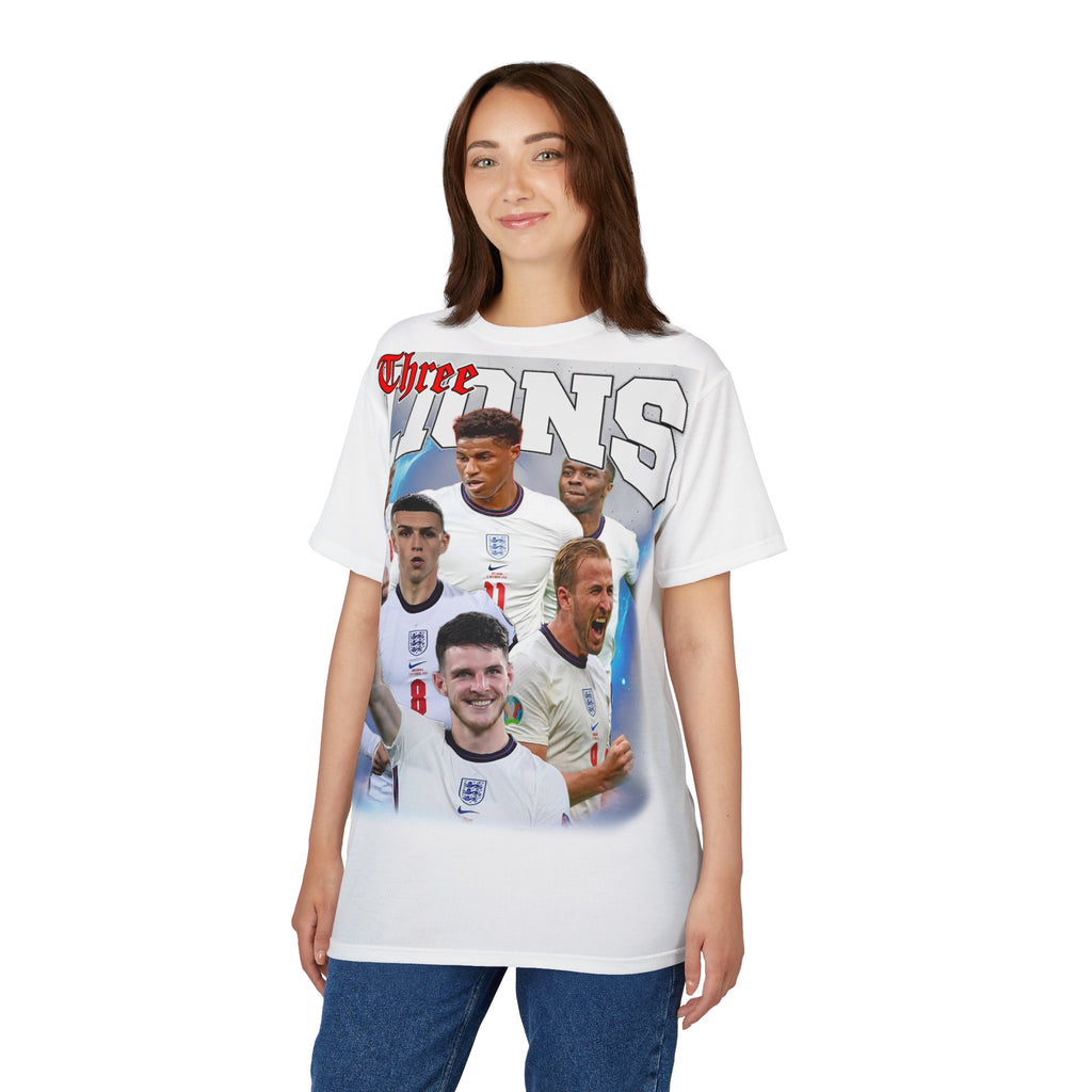 Team-Three Lions England Football Team Tee — Soccer Fan Jersey