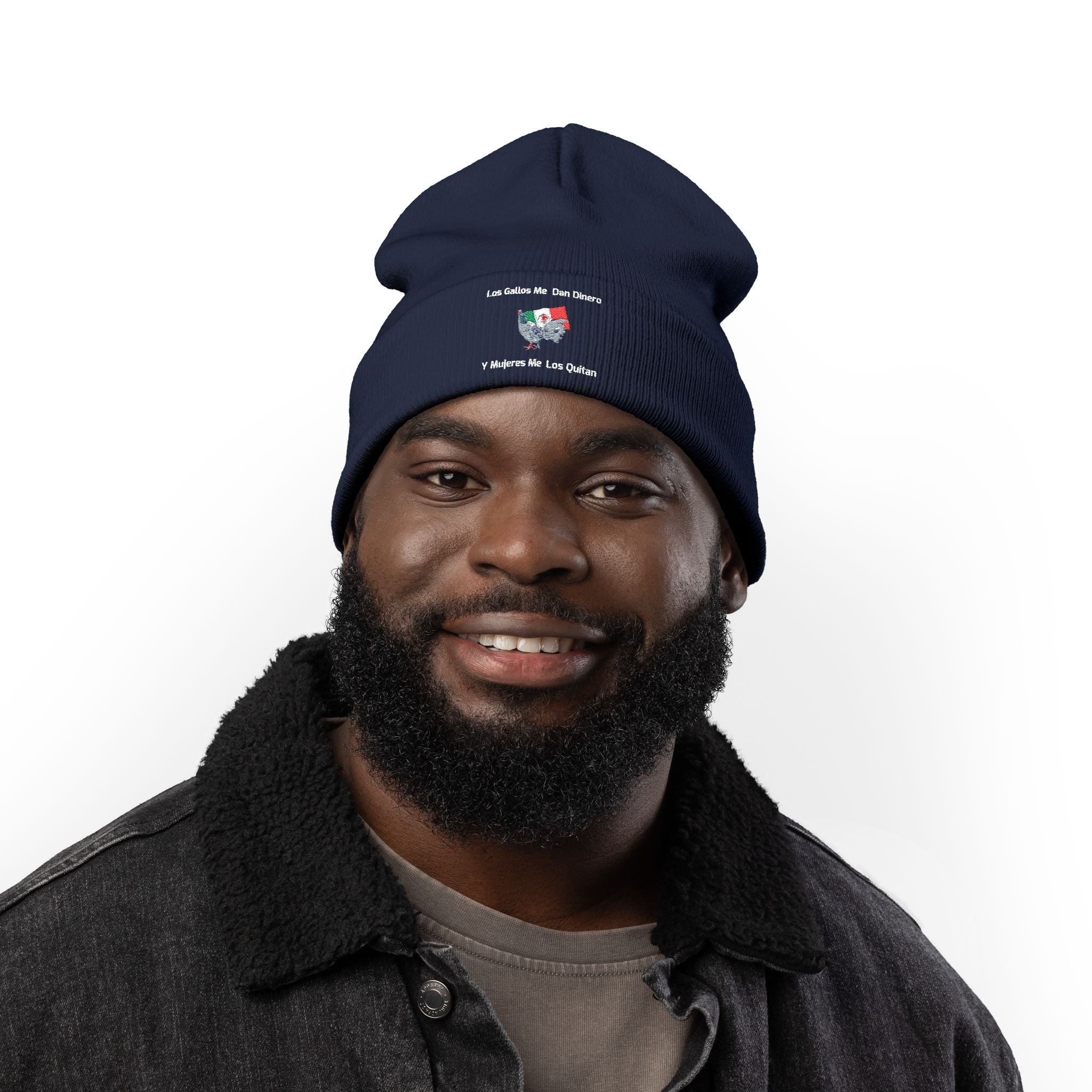 Henny- Embroidered Mexico Travel Patch Knit Beanie