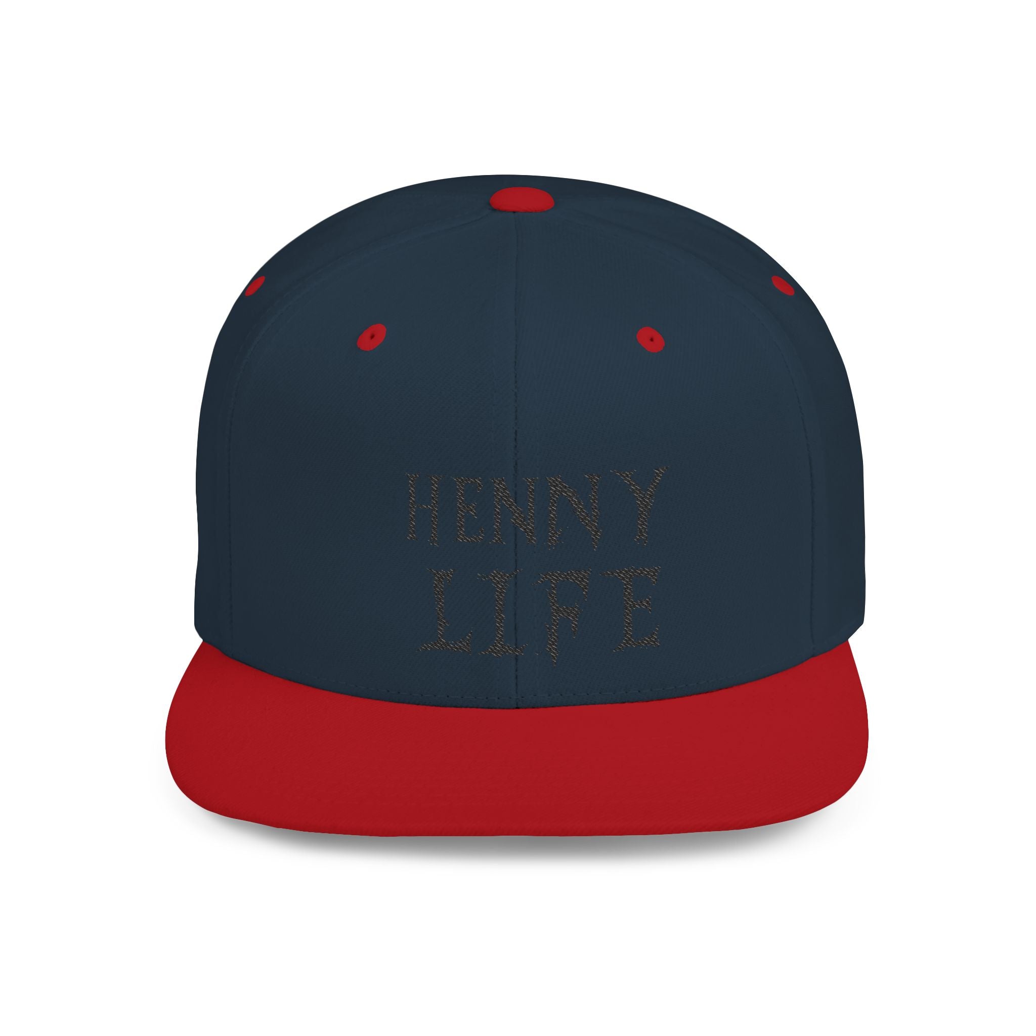 Henny-Snapback Hat — "Henny Life" Embroidered Flat Bill Cap