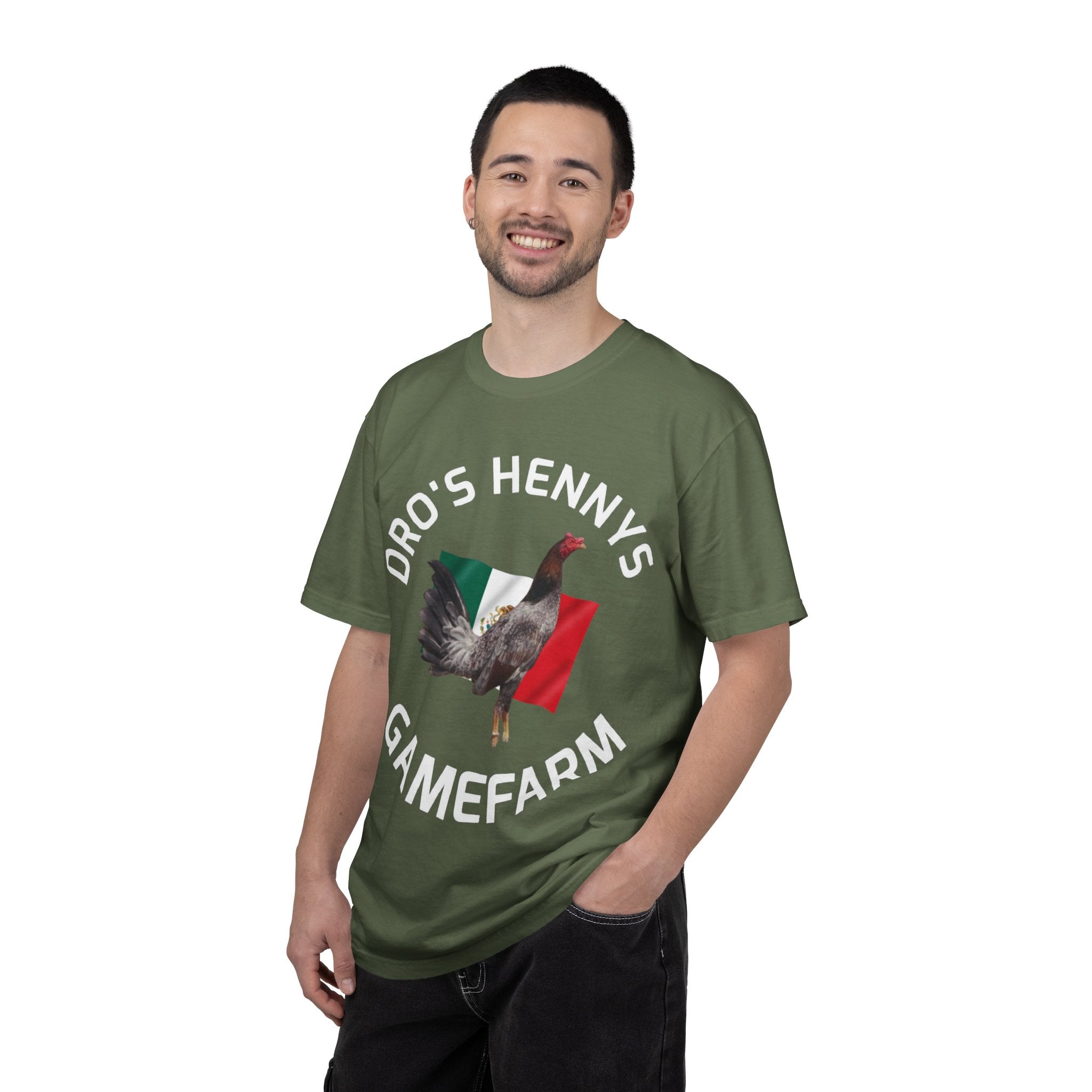 Henny- Gamefarm Rooster T-Shirt — "Dro's Henny's Gamefarm" Poultry Farm Tee