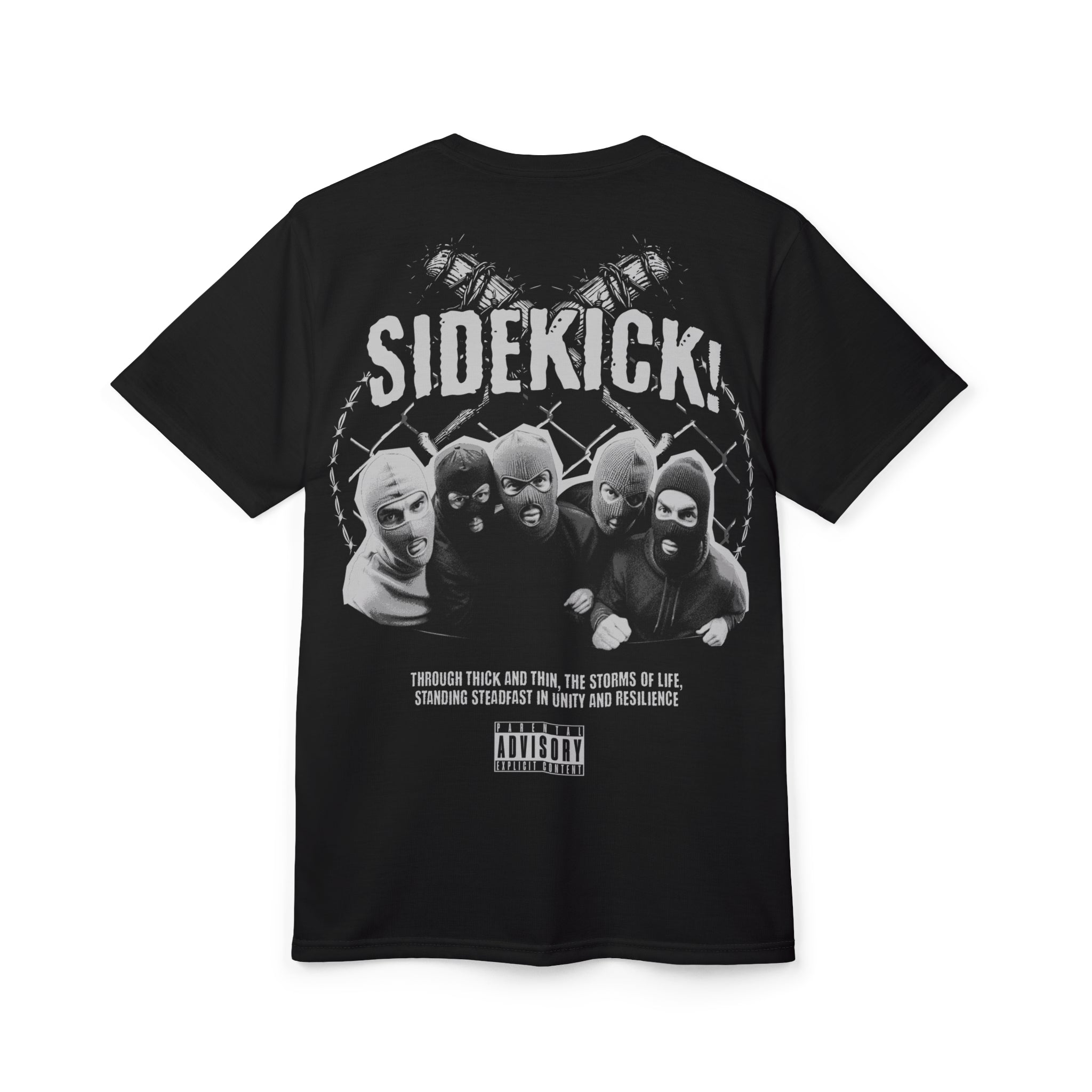 Streetwear- Street Gangster Graphic Tee — "Street Gangster" Black All-Over Print Shirt