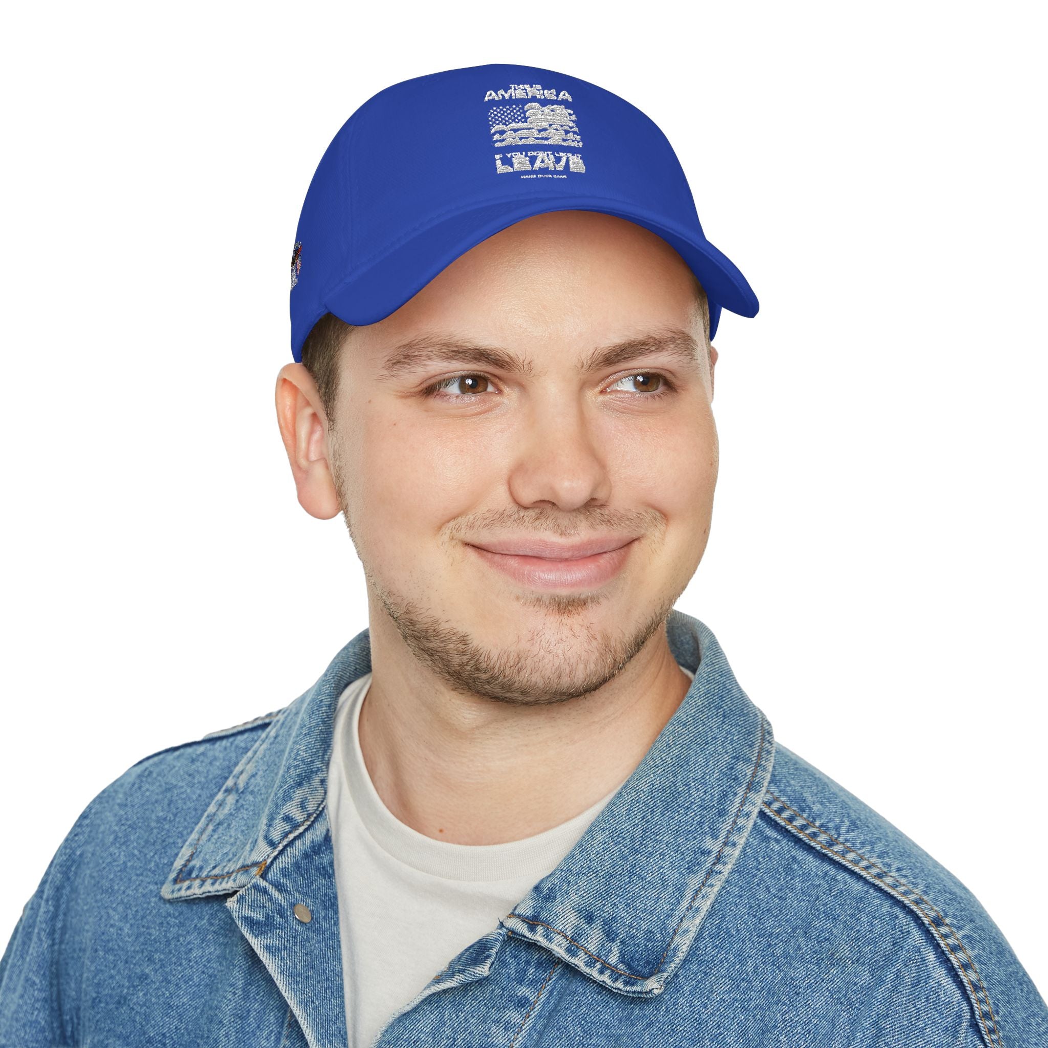 Ant-Low Profile Baseball Cap — Distressed American Flag "America First" Patriotic Hat