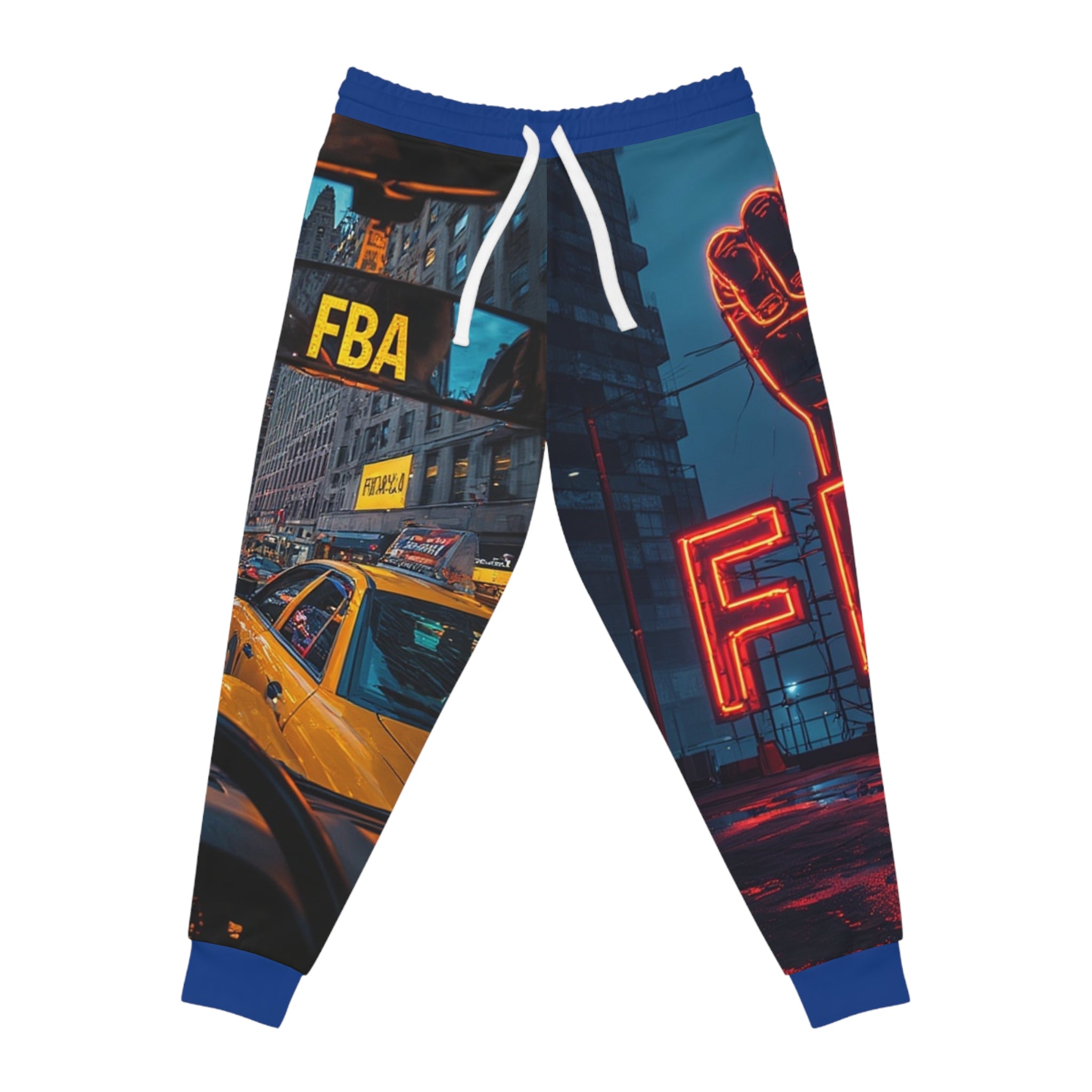 FBA- Neon Cityscape Joggers - All-Over Print Urban Taxi Nightwear
