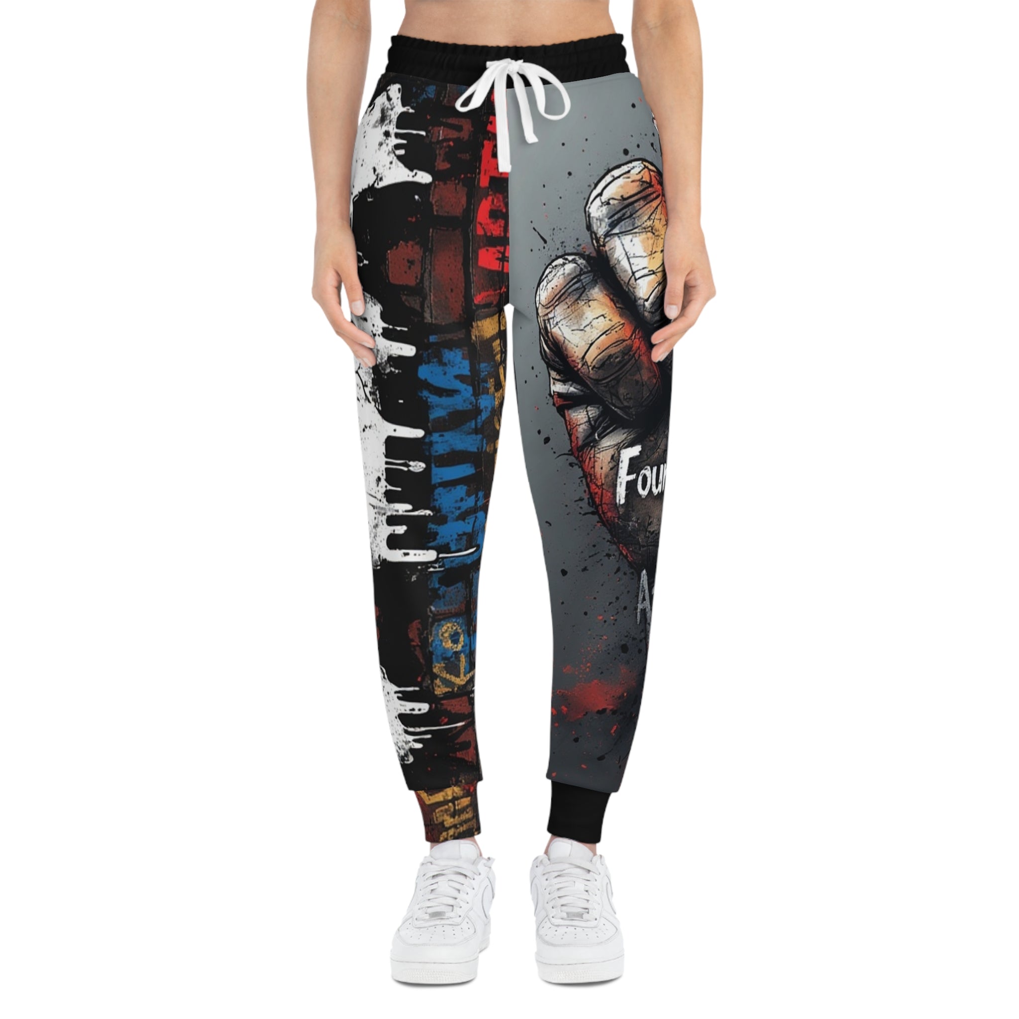FBA -Gritty Fist Set- Athletic Joggers — Graphic All-Over Print Sweatpants
