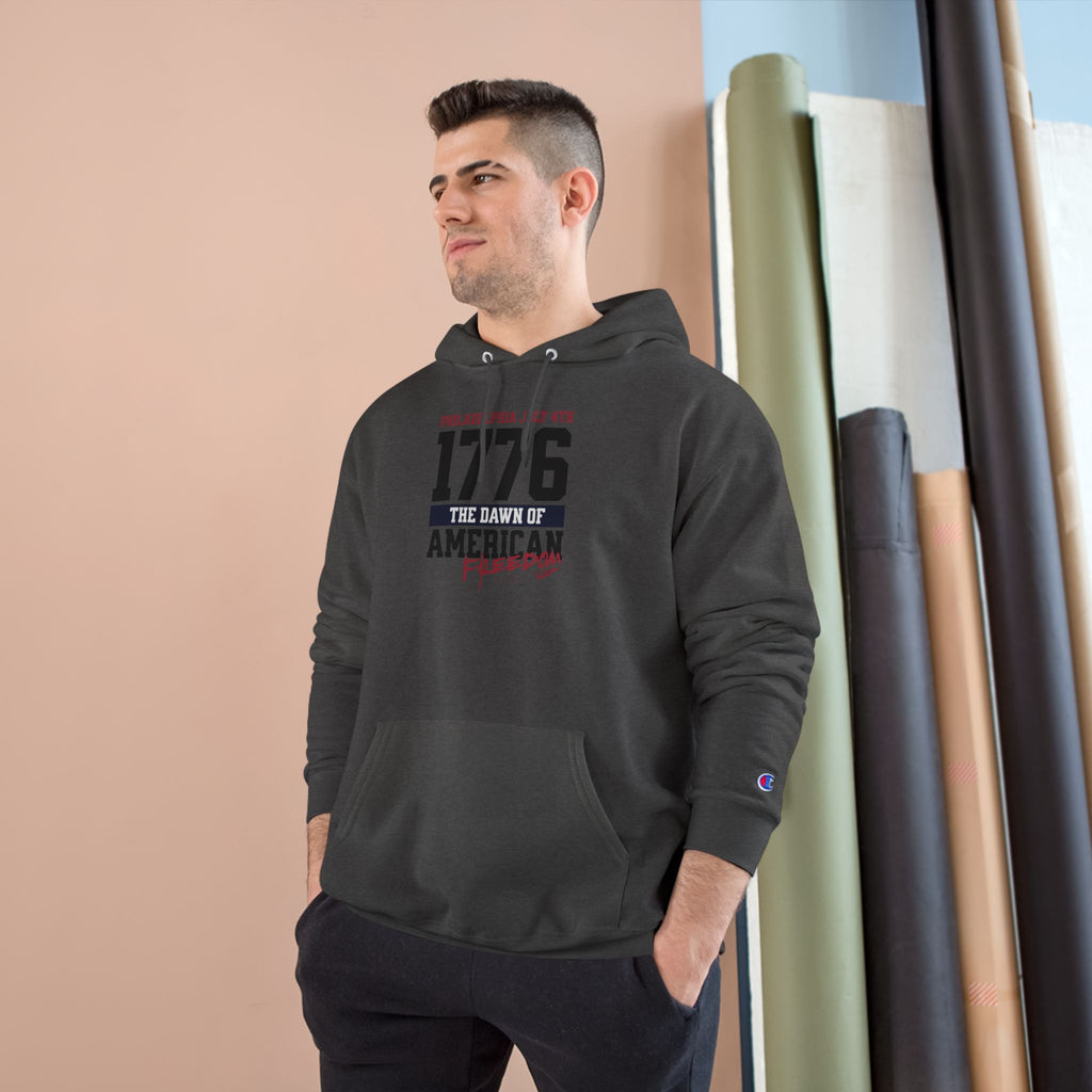 Ant-Patriotic 1776 Hoodie — "Love It or Leave It" American Flag Champion Hoodie
