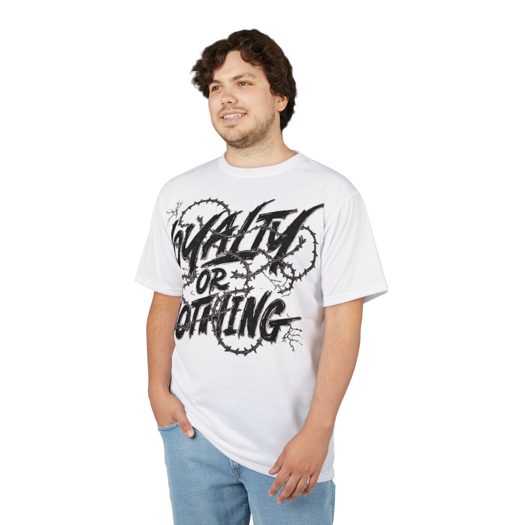 Streetwear- Loyalty or Nothing Tee — Edgy Barbed Wire Graphic T-Shirt