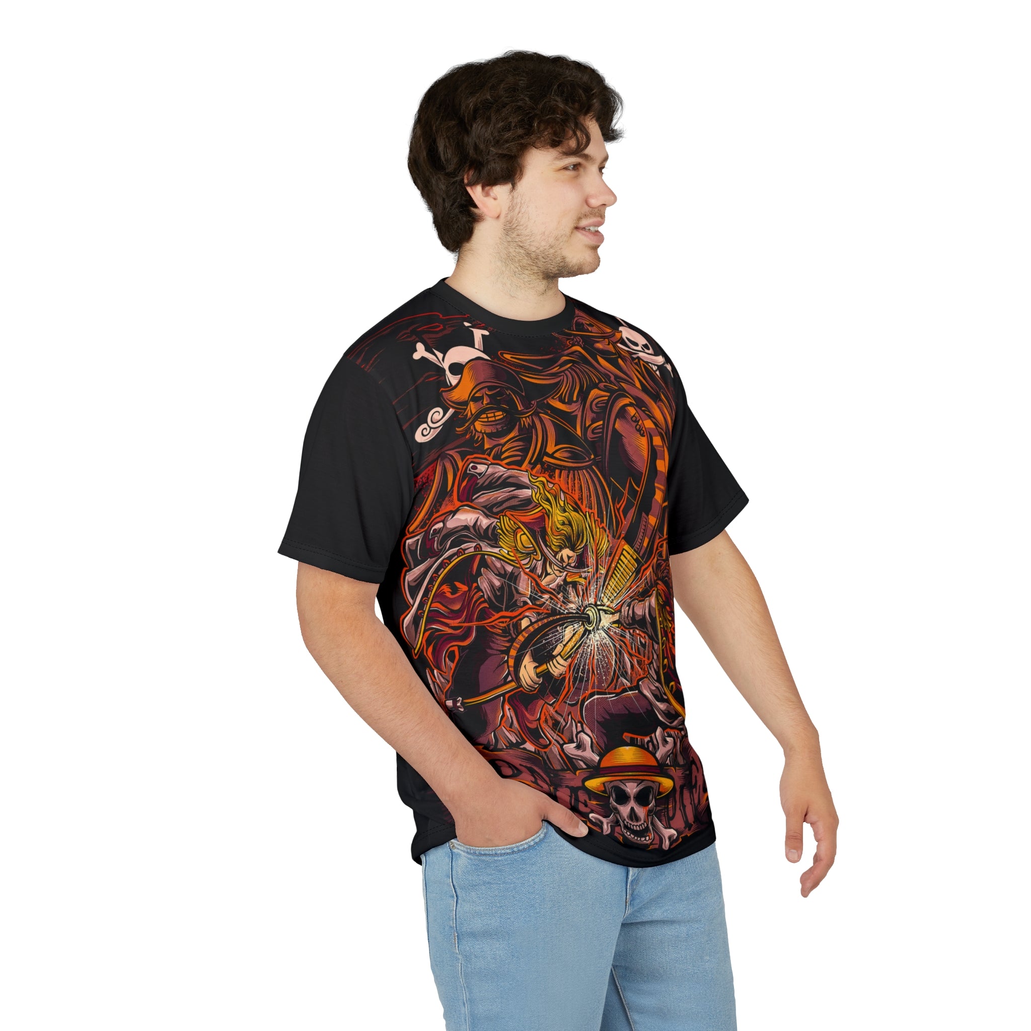 Anime- Pirate Skull Graphic Tee — Anime All-Over Print Shirt