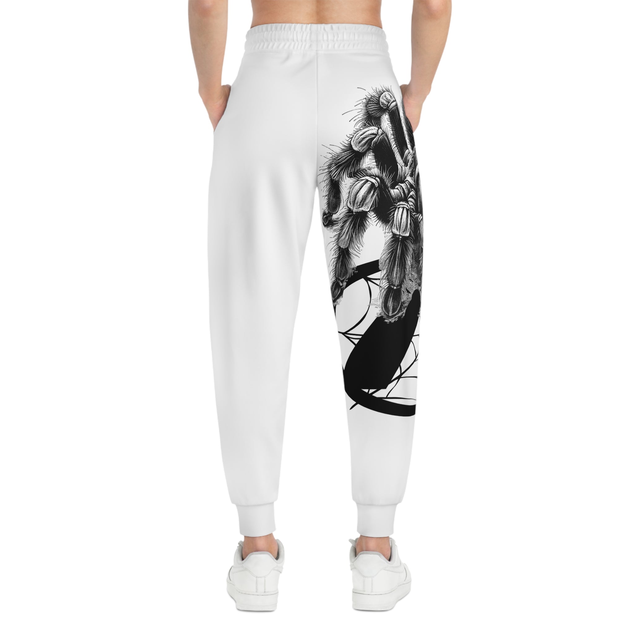 Joggers-Spider Graphic Joggers — 'Naive' Flame Logo Athletic Sweatpants