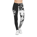 Leggings - Beastie Set-White Graphic Leggings — Retro Hip-Hop Design
