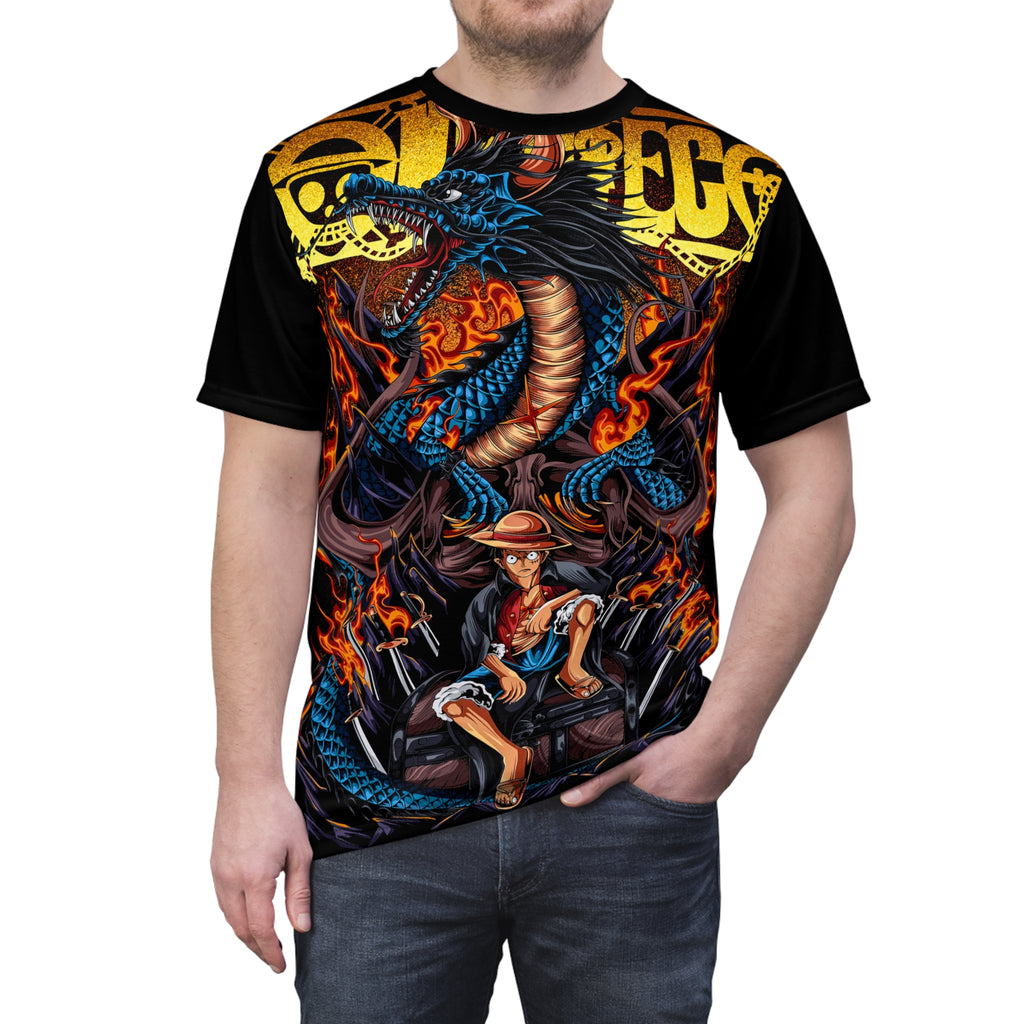 Anime-Dragon & Pirate Graphic Tee — Bold Anime-Inspired All-Over Print