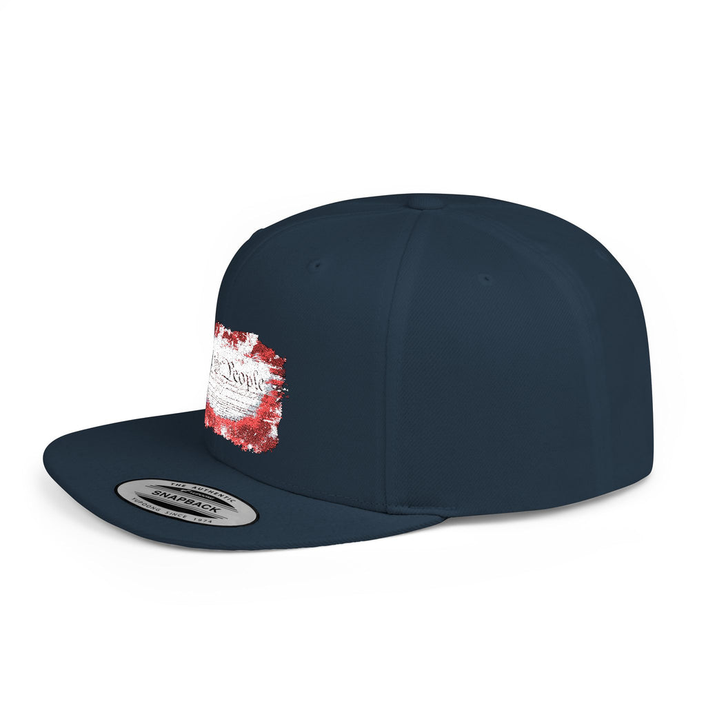 Ant-Patriotic Sequin Flag Flat Bill Snapback Hat — 'Land of the Free' Design