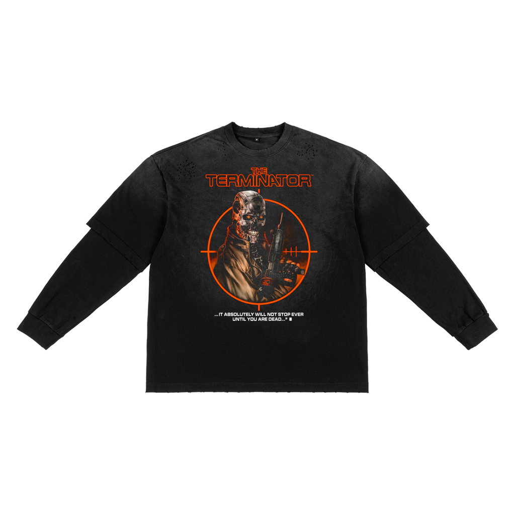 Sunfade Hand-Frayed Faux Two-Piece T-Shirt