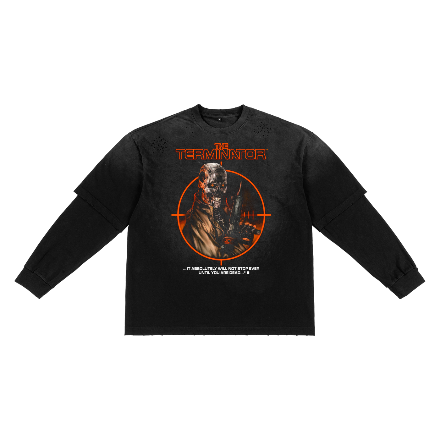 Sunfade Hand-Frayed Faux Two-Piece T-Shirt