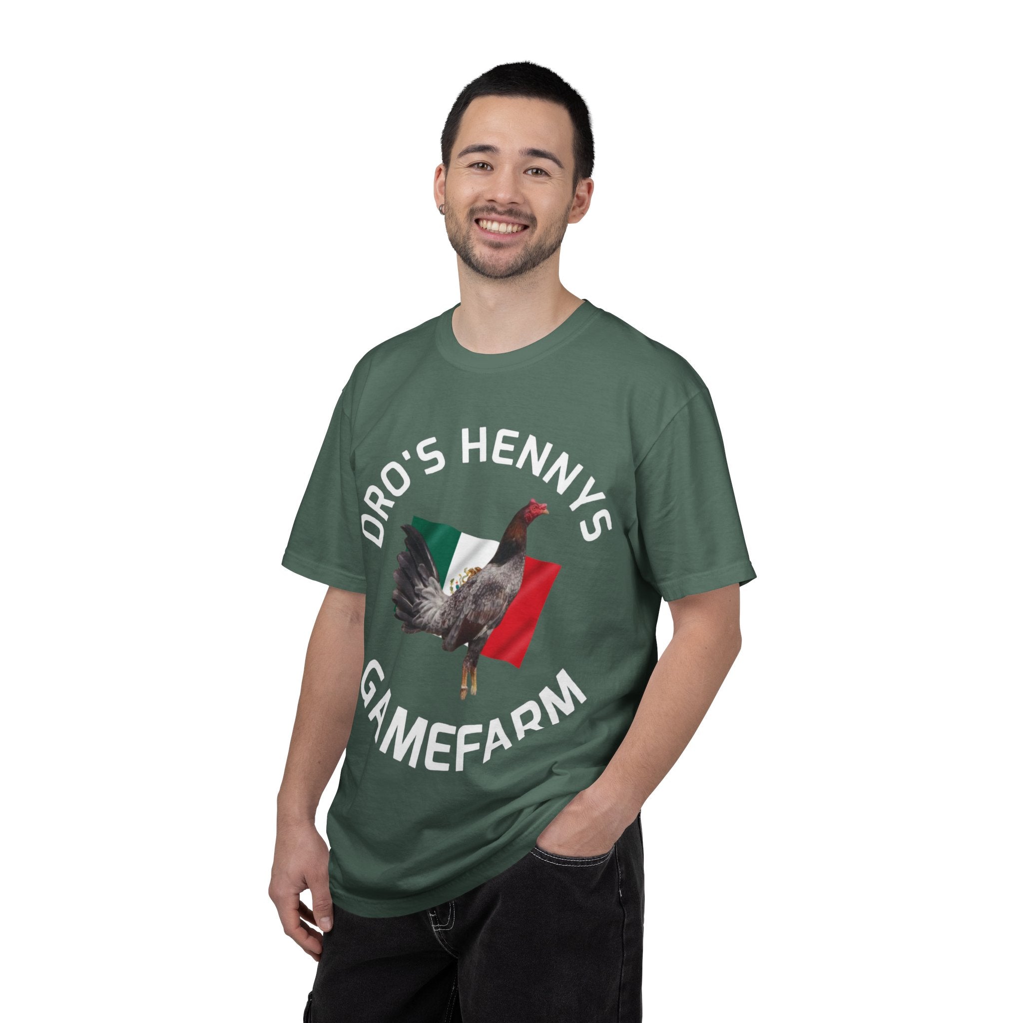 Henny- Gamefarm Rooster T-Shirt — "Dro's Henny's Gamefarm" Poultry Farm Tee