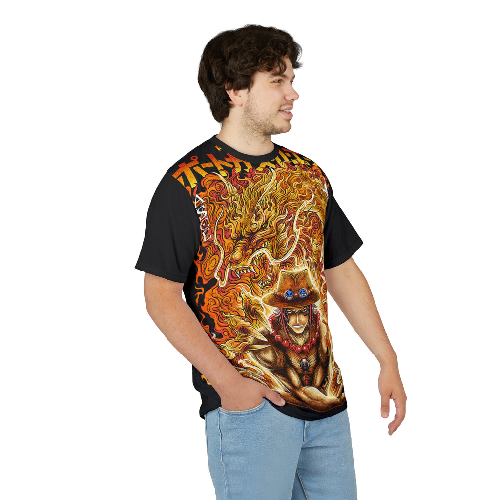 Anime- Flame-Warden Graphic Tee — Bold Anime Fire Spirit Design