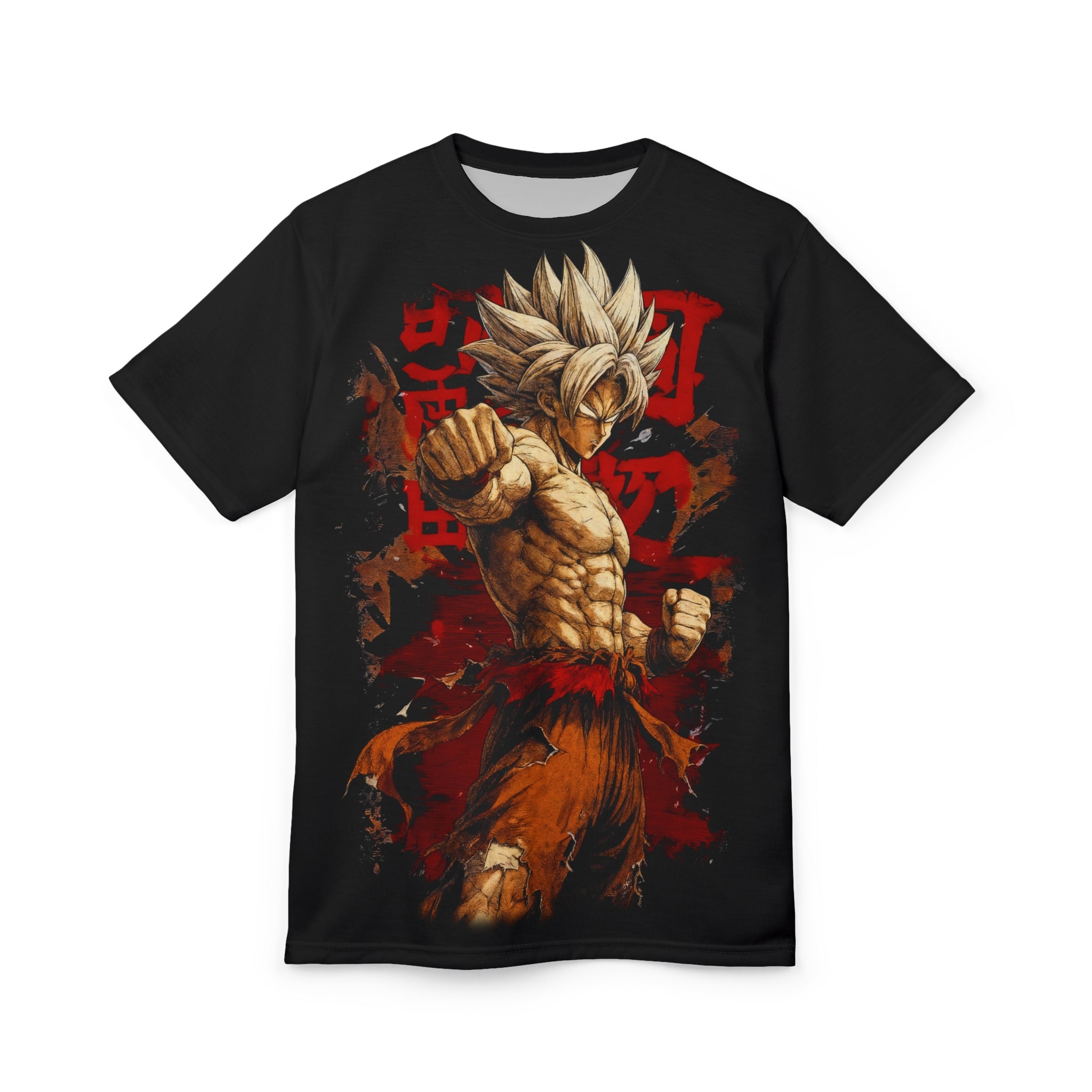 Dragon- Fighter Graphic Tee - Muscular Warrior Punch Design