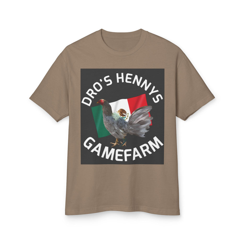 Henny-Gamefarm Hen T‑Shirt — "Dro's Henny's Gamefarm" Mexican Flag Poultry Tee