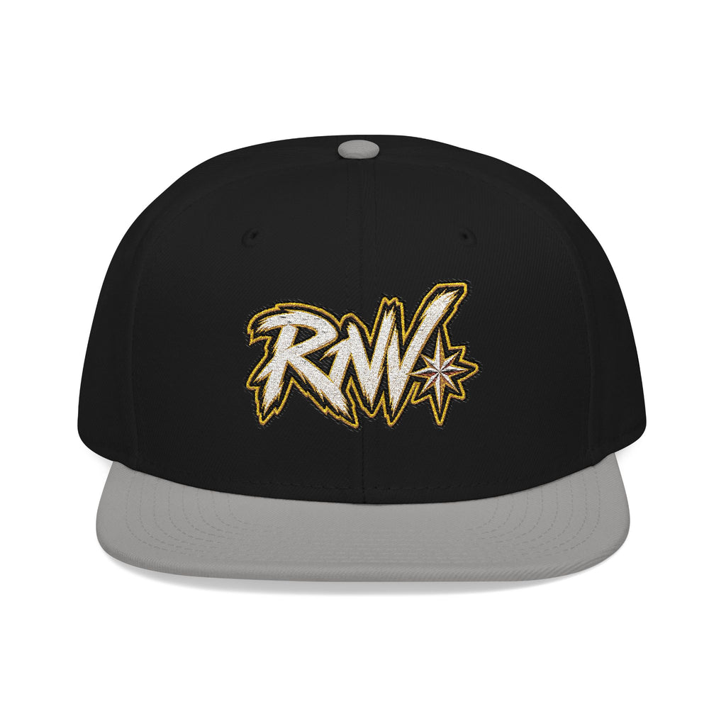 Hat-Embroidered Gold Graffiti Snapback Hat